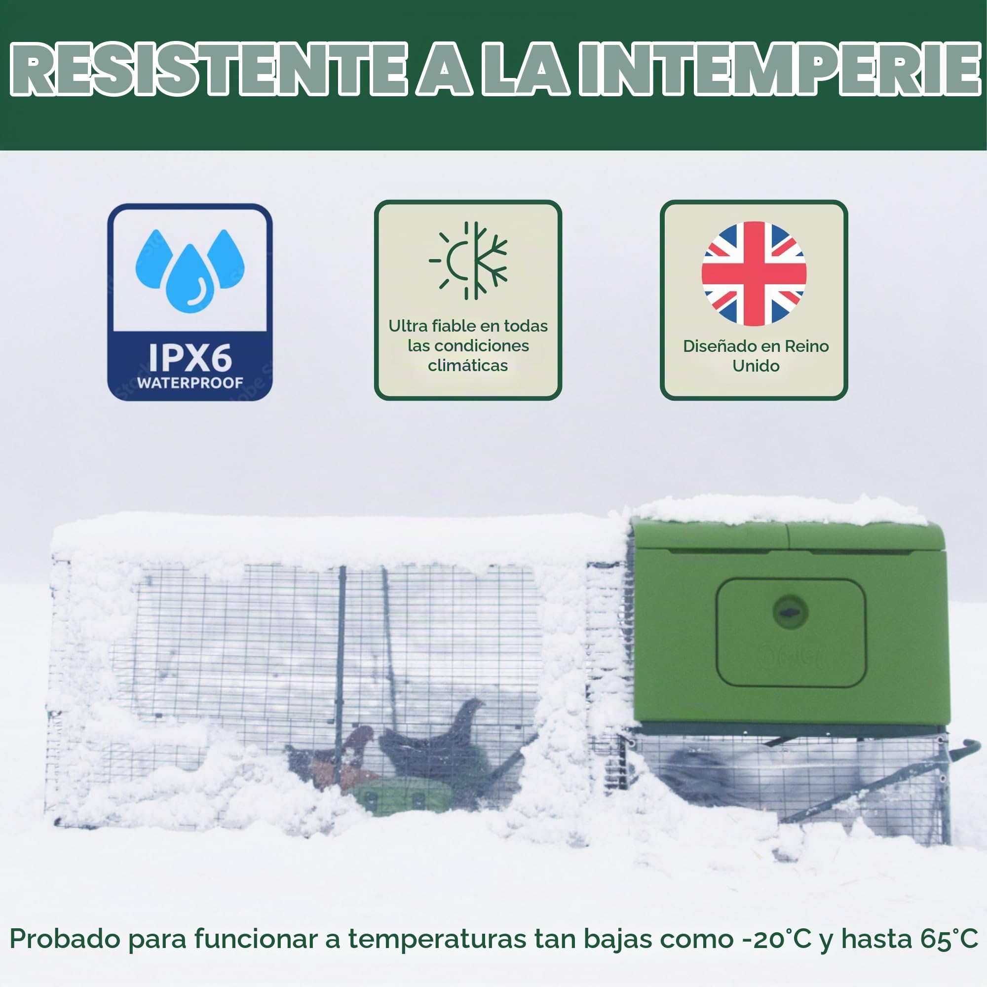 Omlet Smart - Abridor automático de puerta de gallinero | Wi-Fi habilitado | Programable con aplicación | Operado por sensor de luz o temporizador | Fácil de instalar | Alimentado por red o batería |