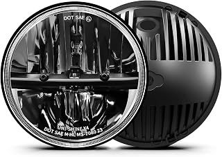 UNI-SHINE 7-Inch LED Headlights for Jeep Wrangler TJ JK CJ, DOT Approved Hi/Lo Beam, Plug & Play - 2 Pack Compatible Chevy Miata