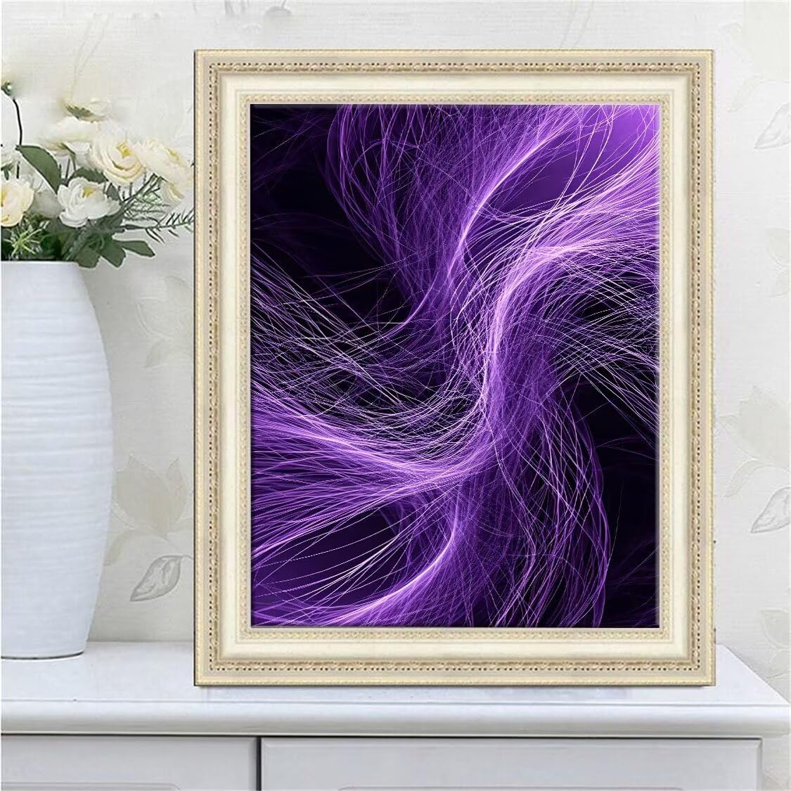 DIY Malarstwo diamentowe 5D, sztuka diamentowa, fioletowe, abstrakcyjne zestawy dla dorosłych, sztuka ze strasu, haft, artykuły rzemieślnicze, dla dzieci i dorosłych, idealna dekoracja ścienna do