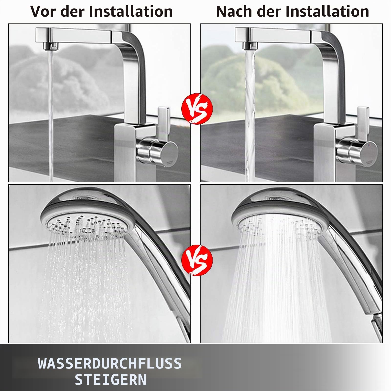 SucceBuy Hochdruck Wasserpumpe 50 L/min, Druckerhöhungspumpe 220 V, Wasserpumpe Hochdruckmembran 6 m, Erhöhungspumpe mit Leisem Betrieb und Drei-Gang-Zyklusschalter, für Stadtgebäude, Häuser