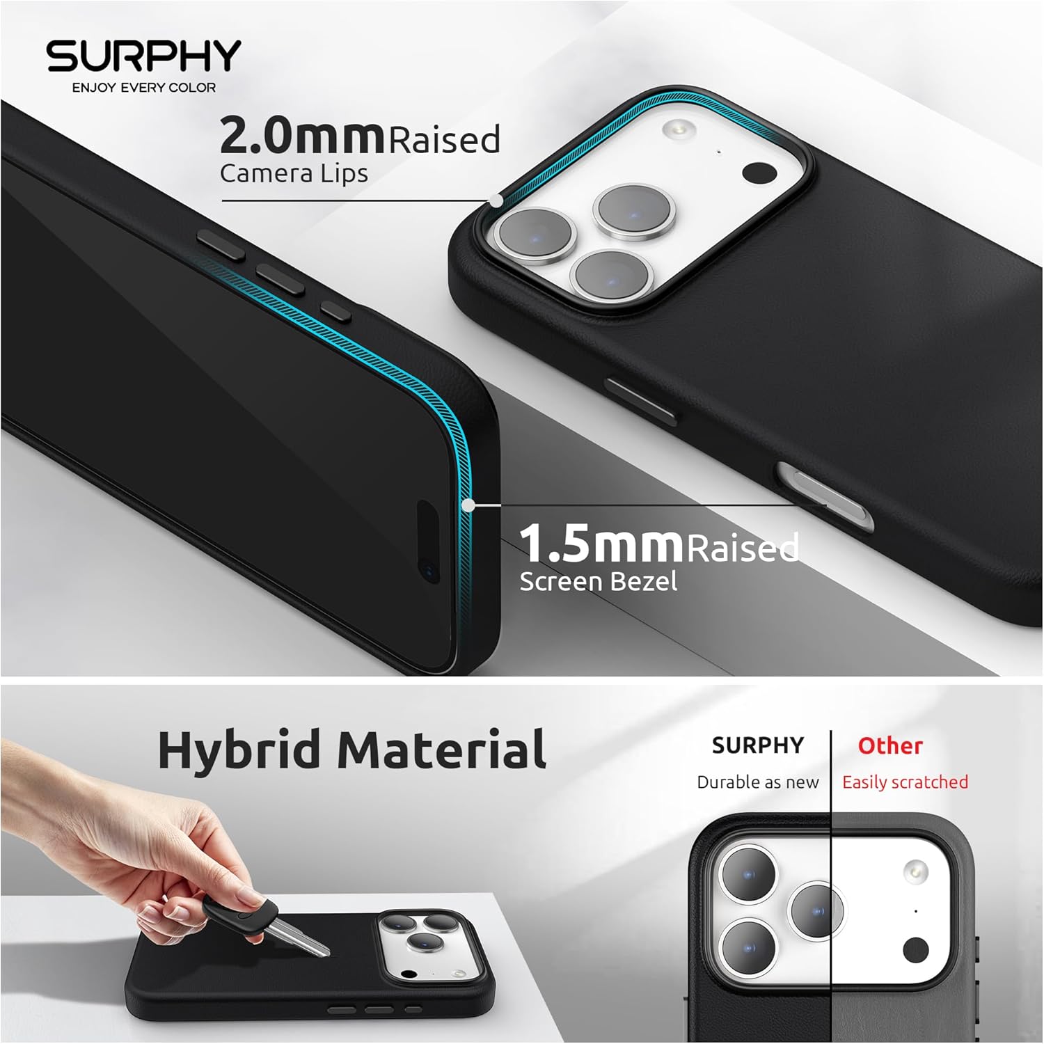 الاحترافي - سورفي جراب جلدي مصمم لموبايل ايفون 17 برو، متوافق ... - view 4