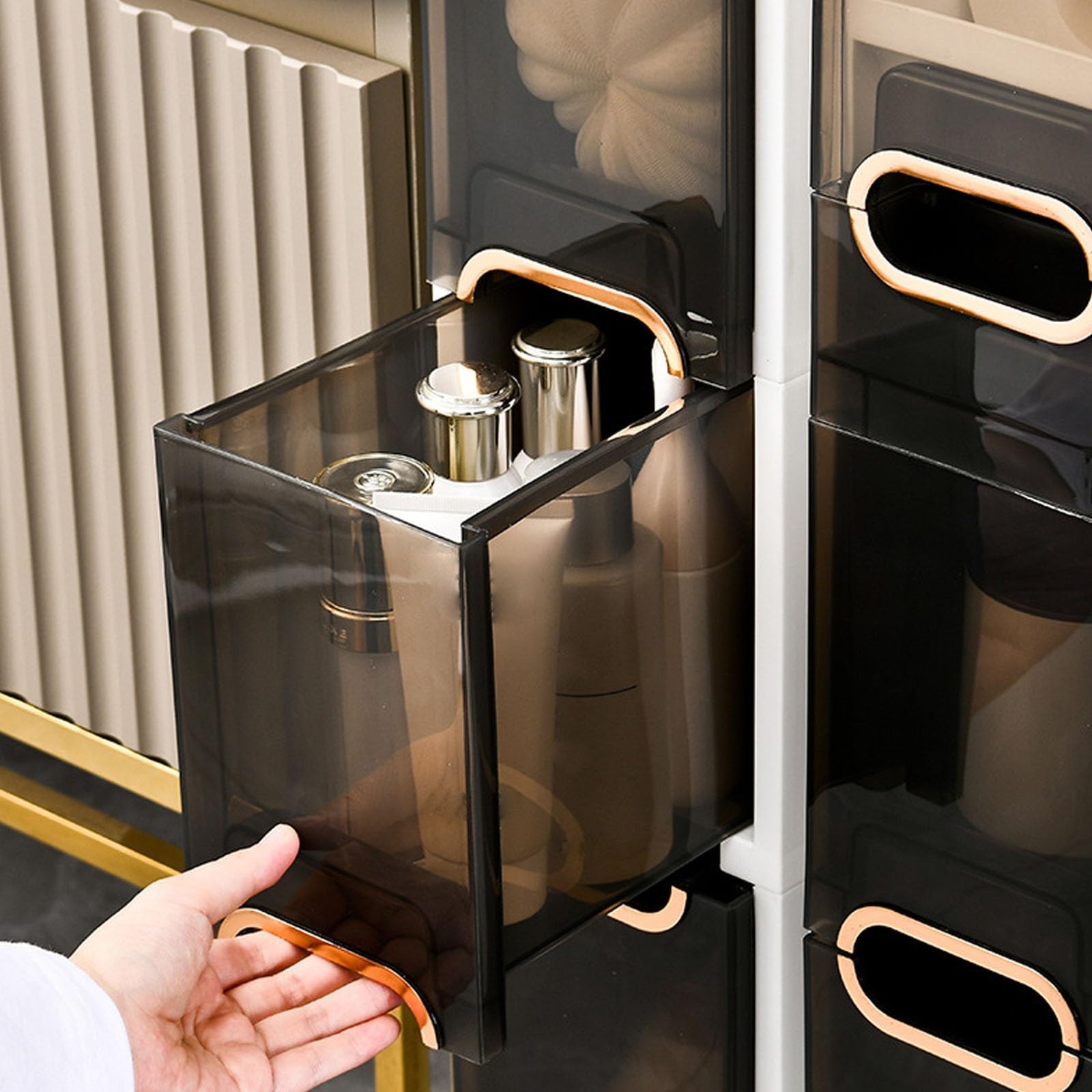 Genérico Armario de Almacenamiento con Ruedas, Instalación Gratuita, Almacenamiento para Baño,Armario de Baño de pie, Estante Adecuado para Cocina, Dormitorio, Sala de Estar(5 Tire)