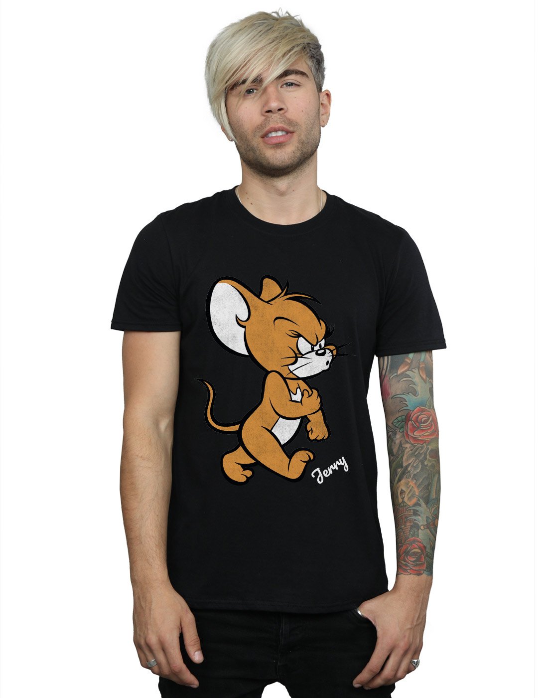 Absolute Cult Tom and Jerry Men's Angry Mouse T-Shirt Black XXX-Large
