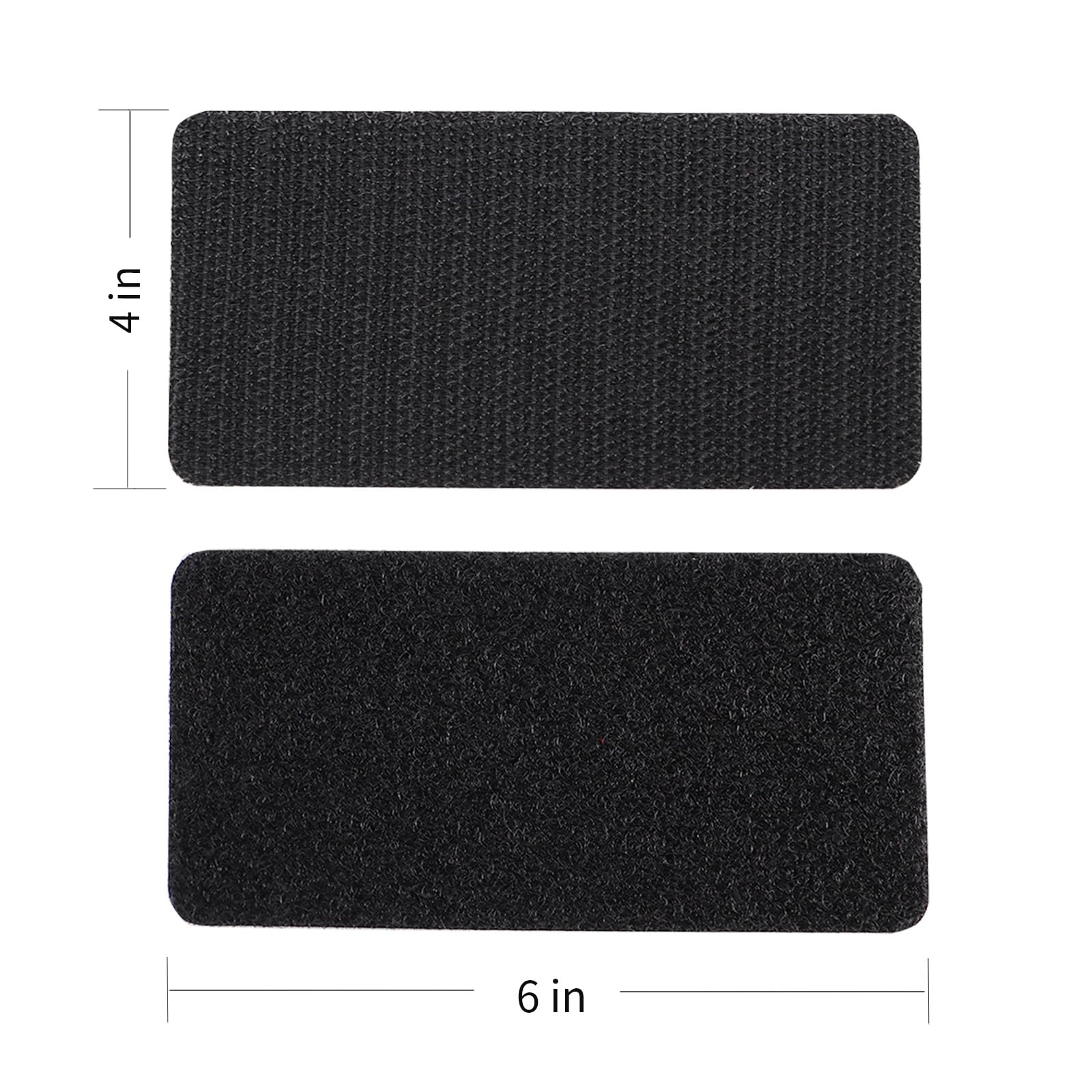 OXGSP 4x6 inch 12 Sets of Reusable Hook and Loop Strips -with Adhesive Easy Installation for Home and Office- Black