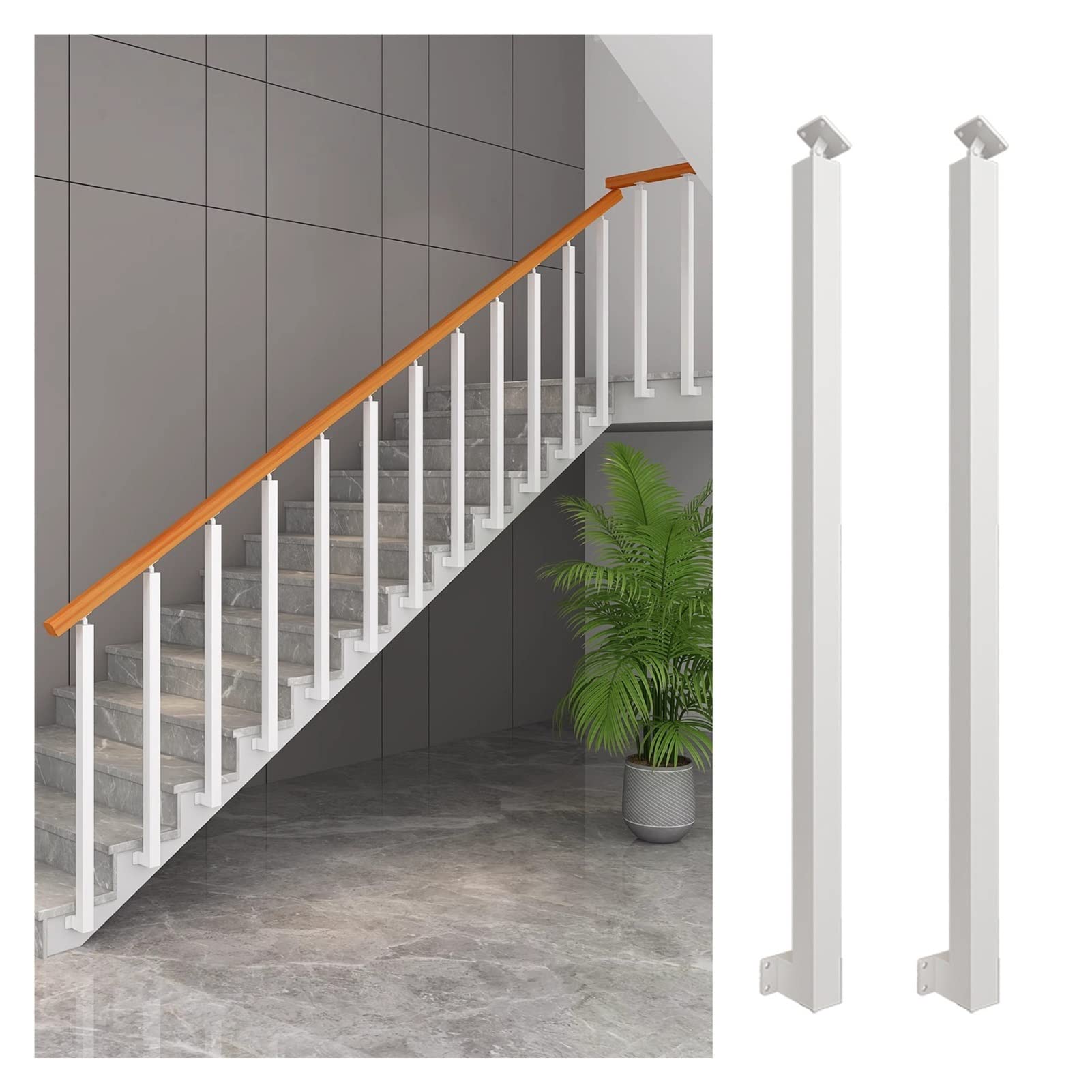 Wrought Iron Handrail Stair Railing, 70/80/90/100/110cm Tall Deck 