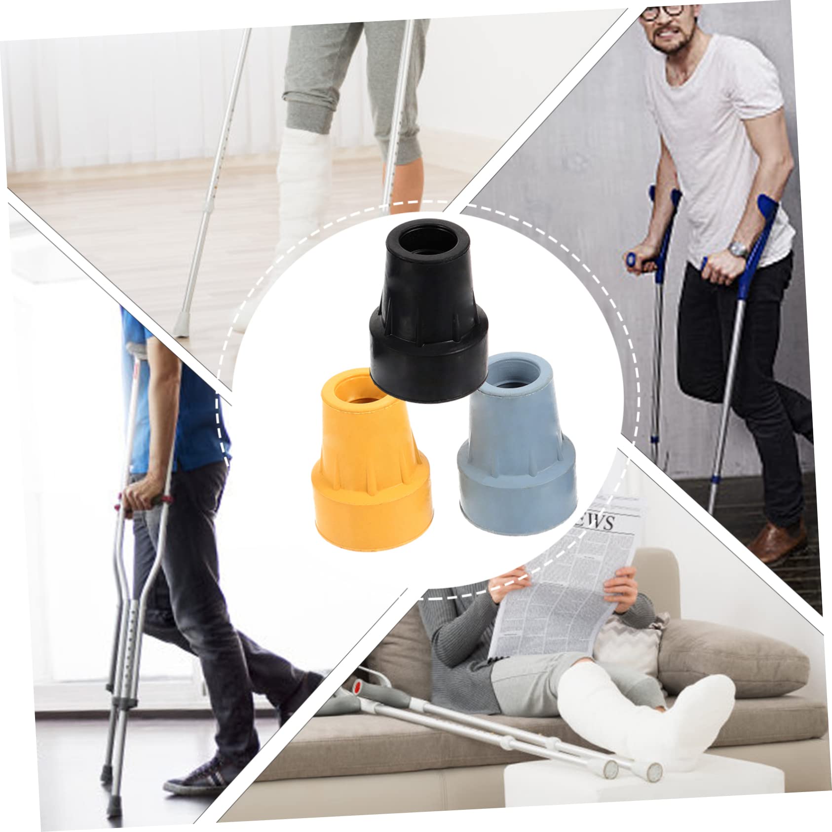 Ipetboom 30pezzi Tappi Antiscivolo Per Bastoni Trekking Protezione Per Bastoni Copertura Per Deambulatori Stabilità e Comfort Per Anziani