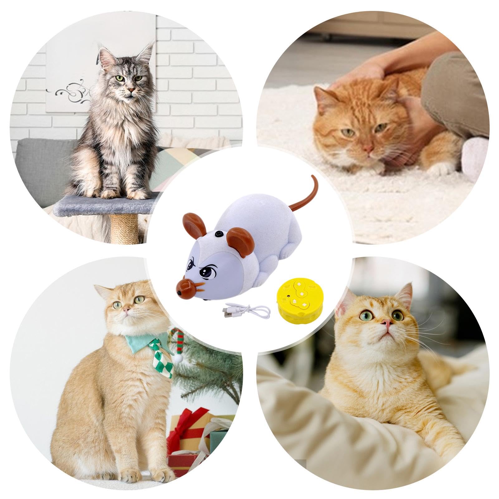 Juguete Eléctrico Para Gatos Nexoria - Ratón Interactivo Con Mando A Distancia, Funciona Con Pilas, Movimiento Aleatorio, Ideal Para Estimular El Instinto De Caza