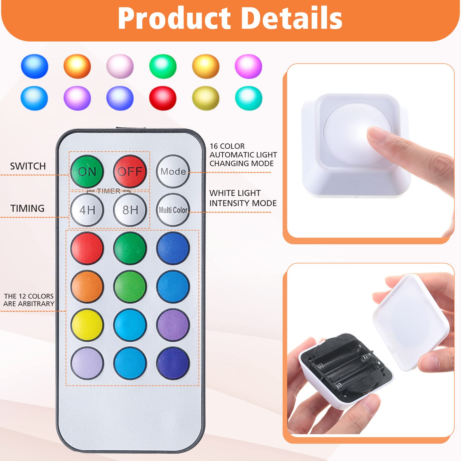 4 Set Wall Sconce Lighting Decor with Fabric Linen Shade Remote Control Battery Wall Sconce 16 RGB Colors Changeable Dimmable Wall Lamp for Bedroom Headboard Hallway Living Room