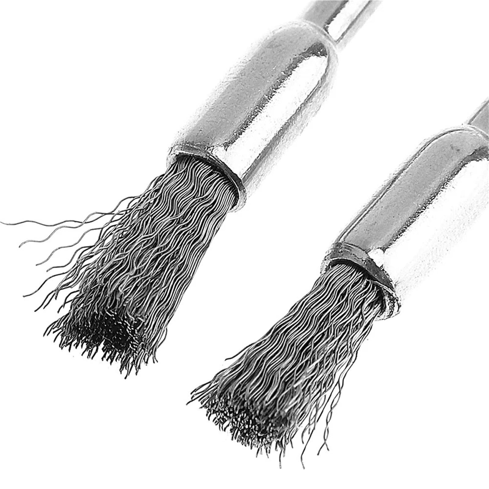 Szczotki metalowe, tarcze miseczkowe, Zestaw szczotek drucianych stalowych 10-45 szt. Ścierne koło garnkowe z chwytem 2,35/3 mm do polerowania wiertłem(45PCS-Silver)