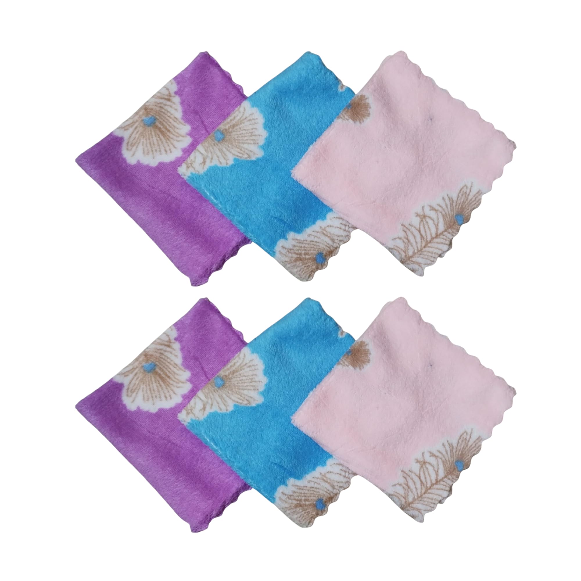 Traditional Mayurpankh Print Rumal – Soft Cotton Handkerchiefs for Baby, Kids, Women & Girls | Reusable & Skin-Friendly Face Napkin Set | Pack of 6 (25x25 cm)-picture-37