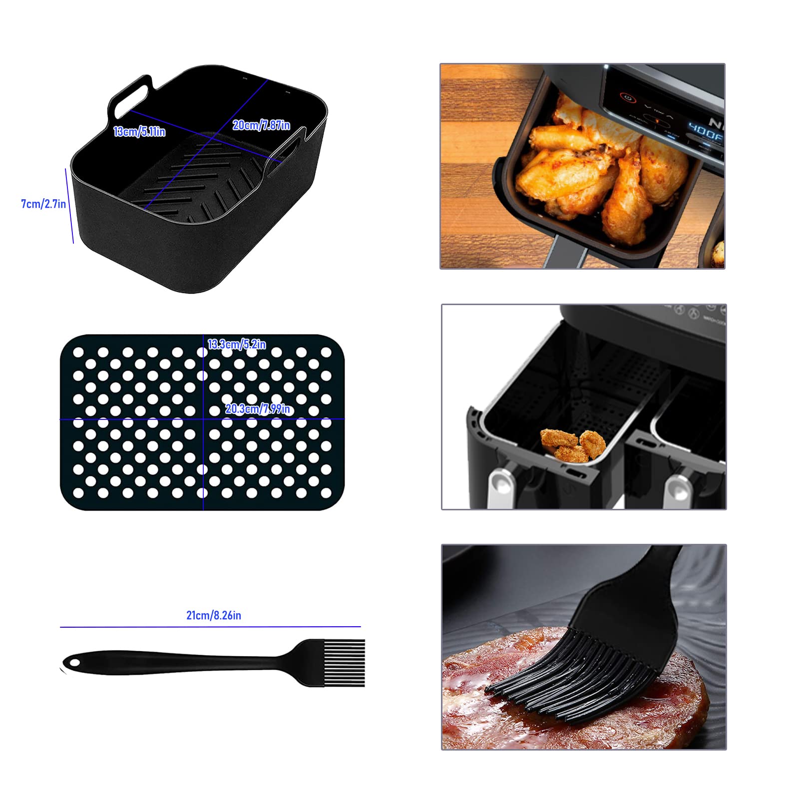 AF300EU Heteluchtfriteuse-accessoires Voor Ninja Foodi Dual AF400EU Af300eu Dubbele Kamer Airfryer Accessoires Xl Set Voor Innsky Princess