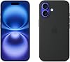 Apple iPhone 16 128GB: 5G Mobile phone with Apple Intelligence - Ultramarine + Silicone Case with MagSafe - Black