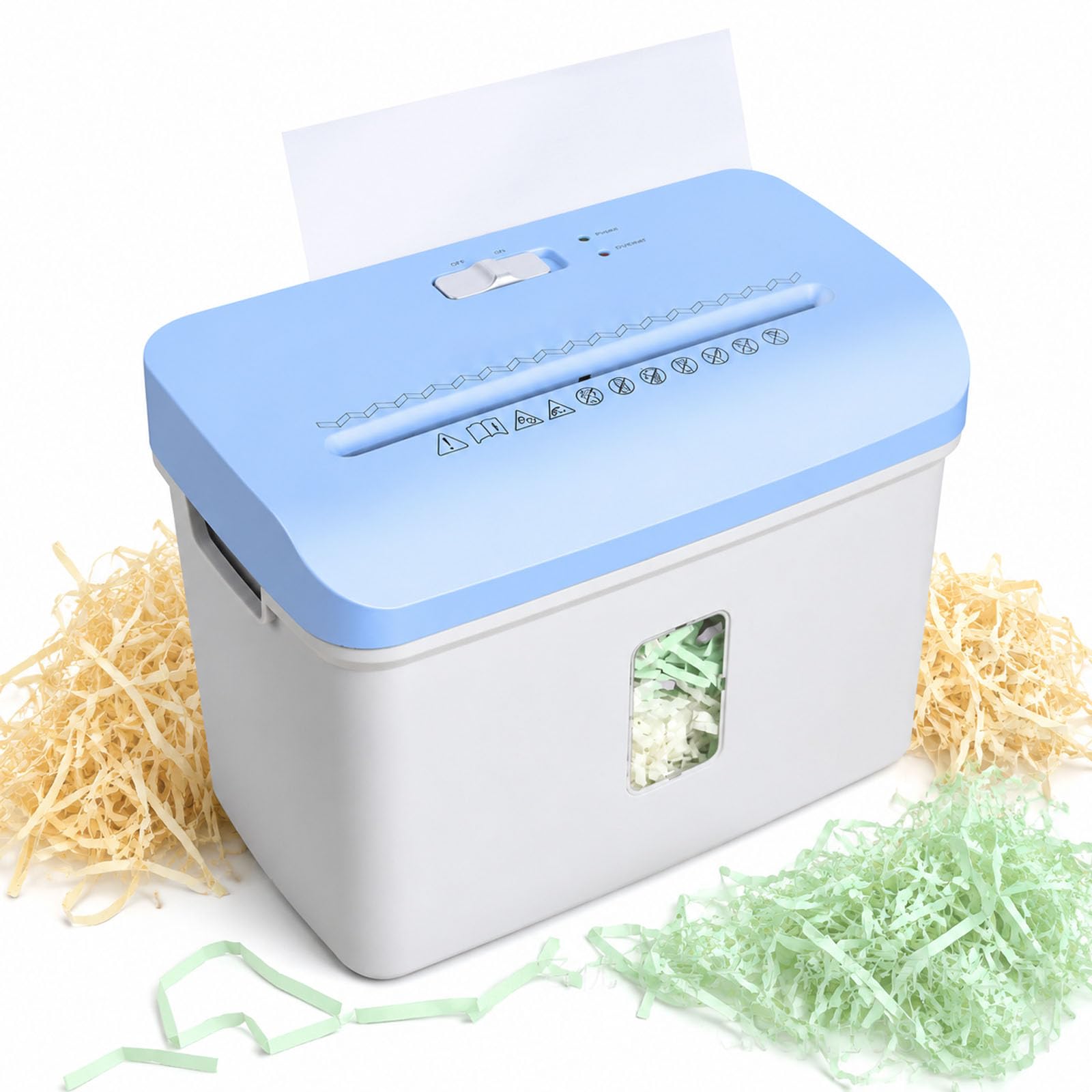 7,5 L Elektryczna Niszczarka Papieru w Zygzak, do Wypełniacza Prezentowego | 2 szczotki kręcące 25 / 75g papieru, skrzyżownica papieru do użytku domowego, ochrona przed przegrzaniem