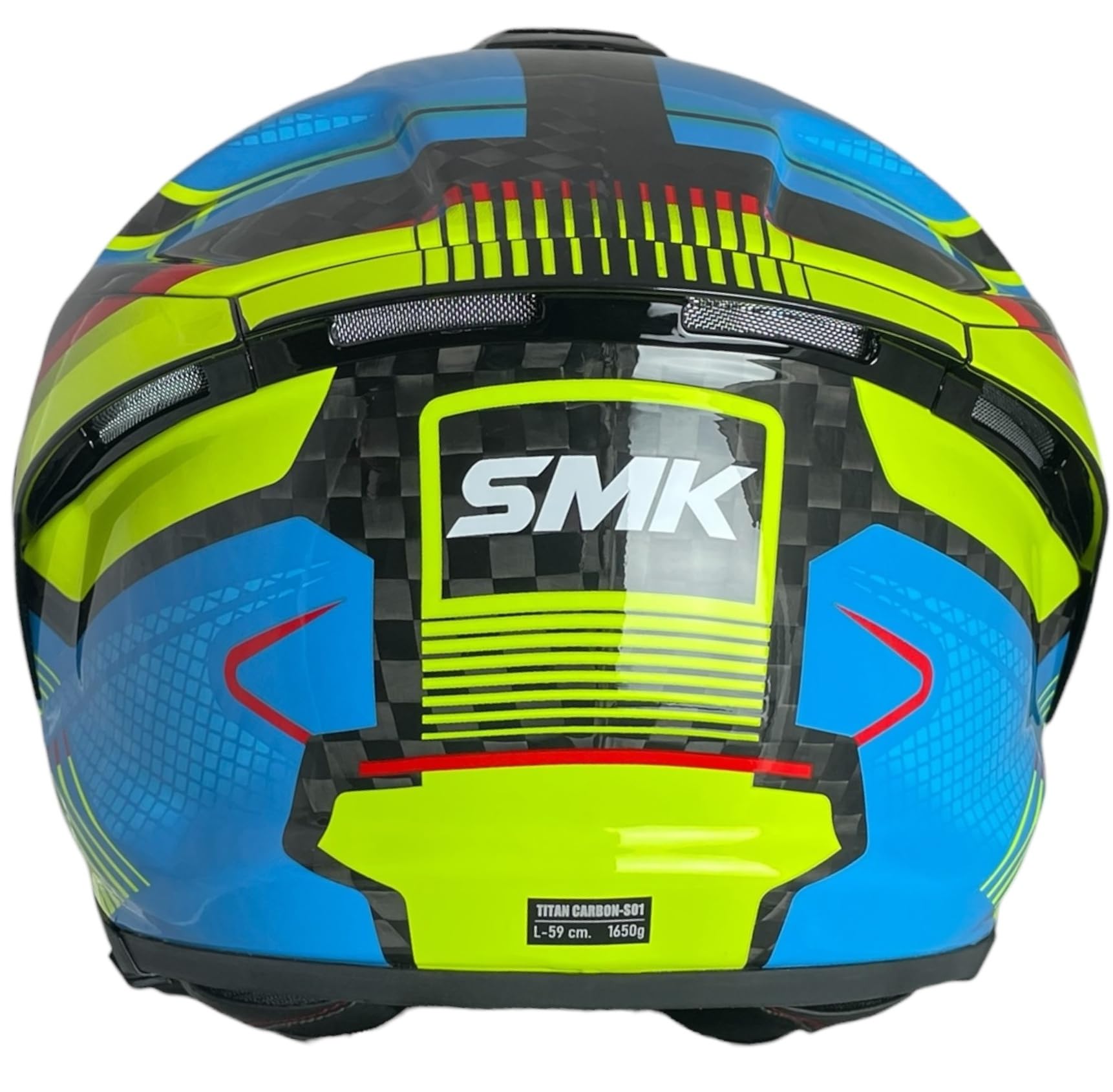 Casco Integral de Moto SMK Titan Carbon Razor GL254 – Fibra de Carbono Decorado Brillo, Ligero, Deportivo, y Visor Antirrayas (L 59/60)