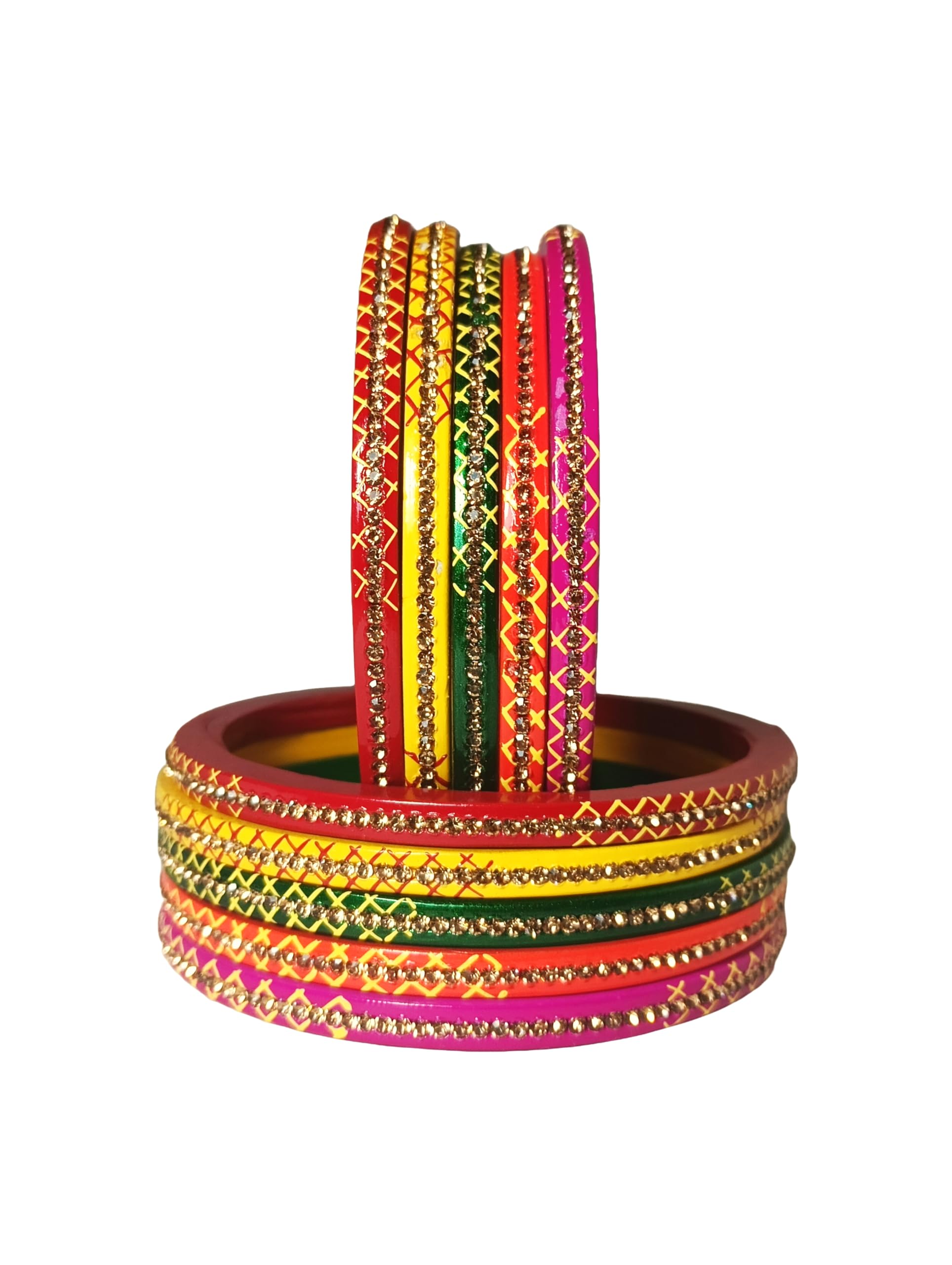 Radhe rani bangles Traditional Rajasthani Multicolor Lac Bangles Set Women and Girls | Jaipuri Chudi Set (Set of 10) Perfect for Housewives and women (2.10) (B0D54LQK9V) Amazon Price History, Amazon Price Tracker