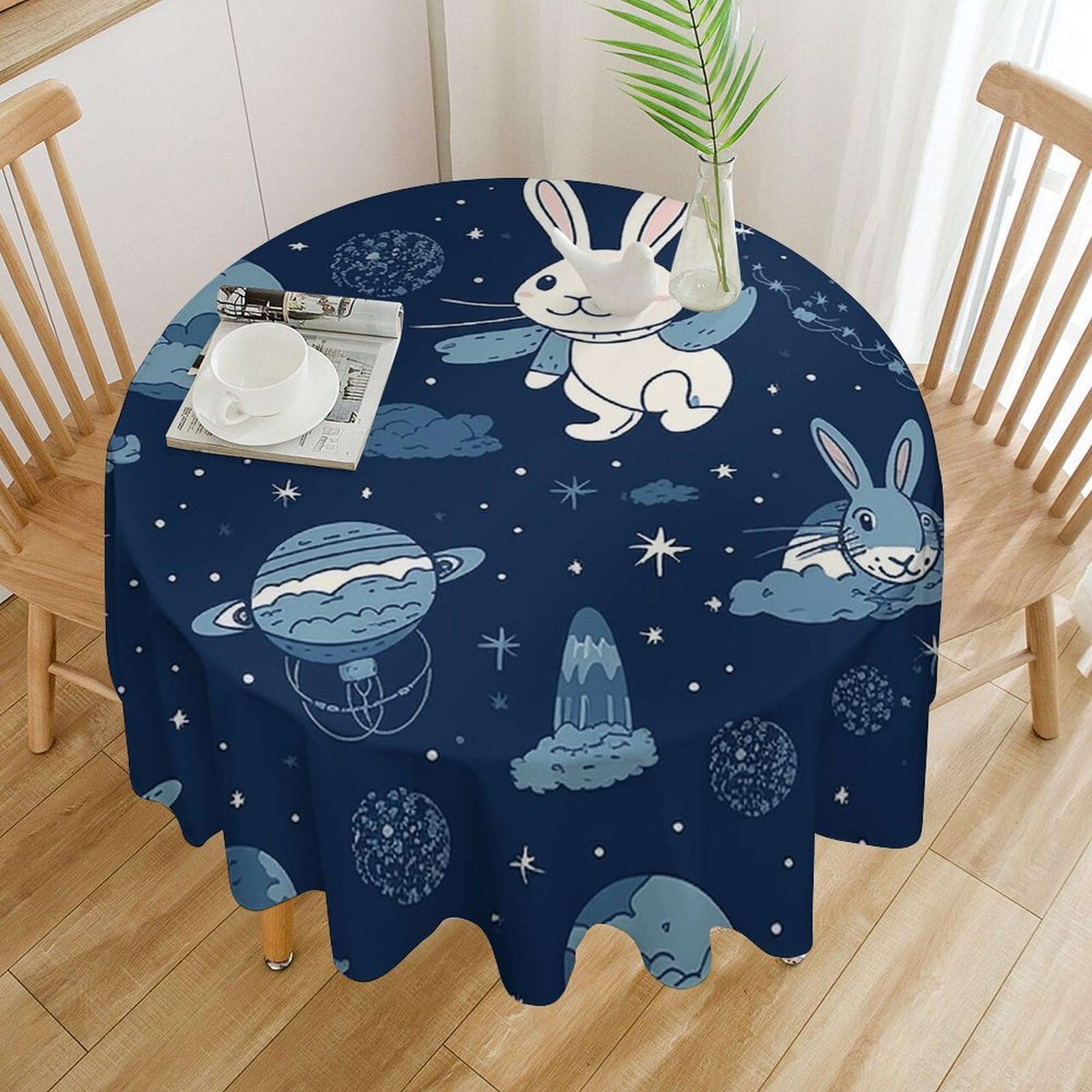 Nappe imperméable ronde style lapin 127 cm pour éliminer les corvées de linge