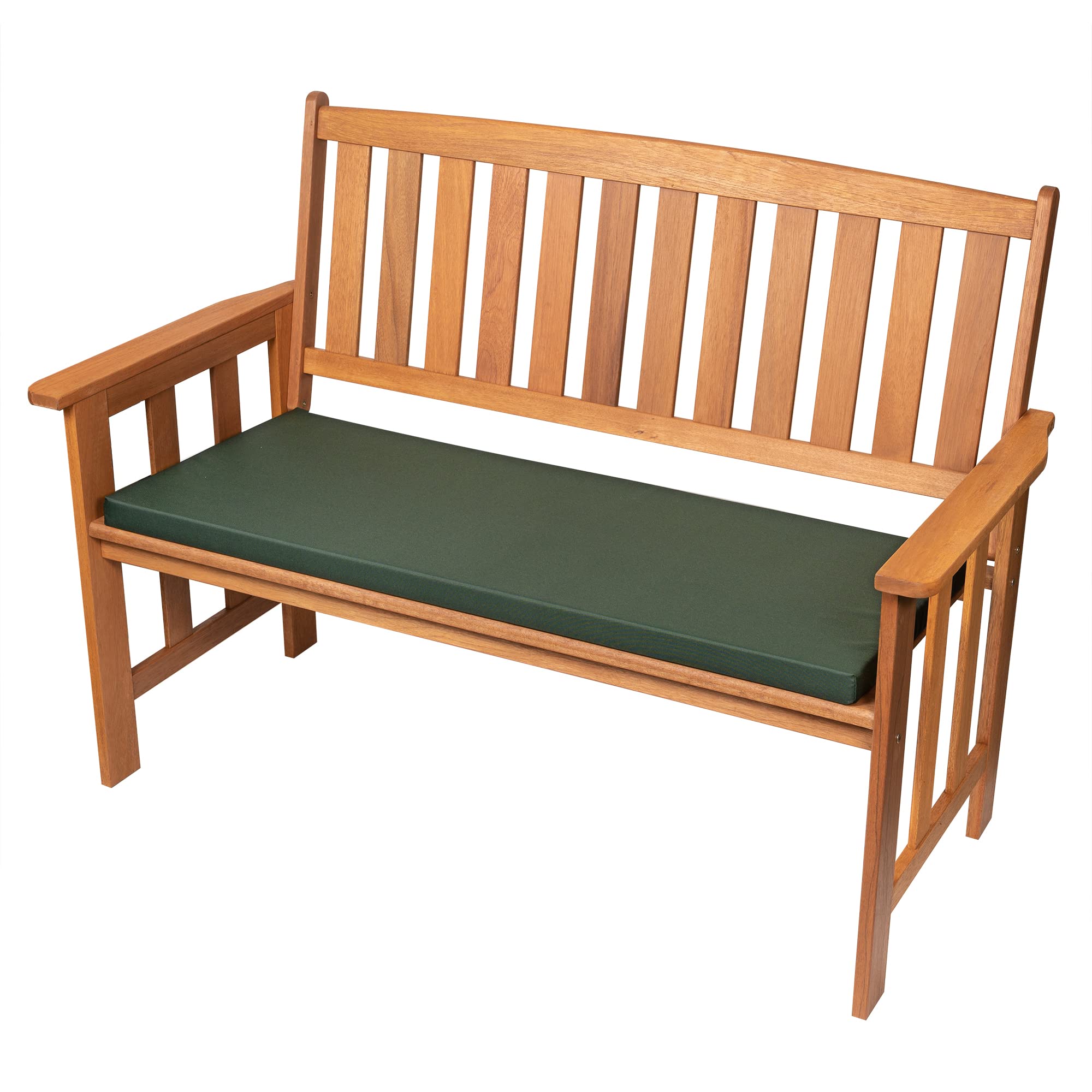 Softillo Dark_green Waterproof Garden Bench Outdoor Pad 108X45x4cm | Patio Furniture 2 Seater Cushion | Water Resistant Material | Chaise Swing Chair Cushion |Indoors Seat Pads | Dark Green