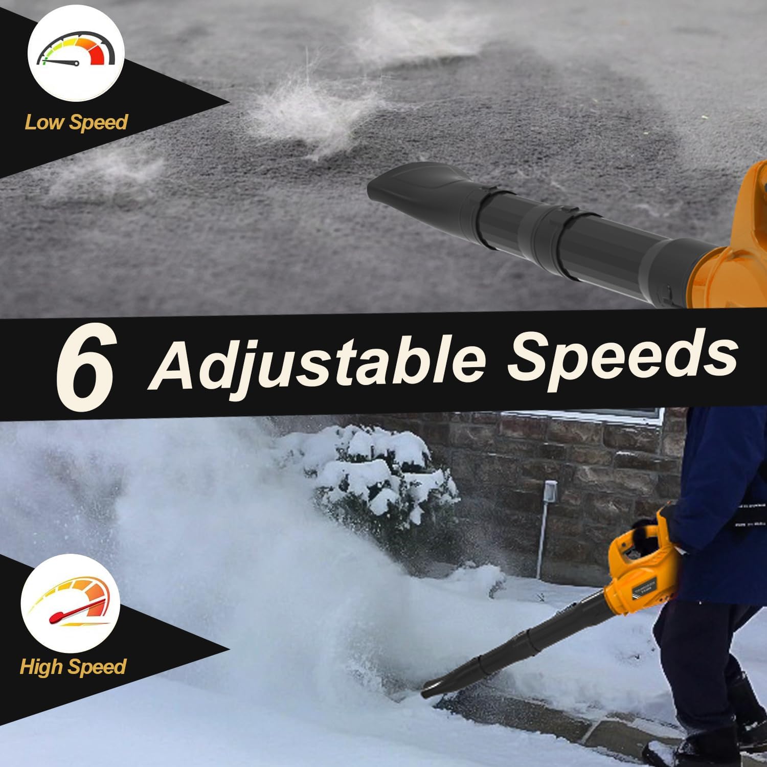 Leaf Blower Cordless Up to 580CFM/180 MPH Compatible with DEWALT 20V Max Battery (No Battery), Electric Leaf Blower Cordless with 6 Speed Modes, Battery Powered Leaf Blowers for Yard Lawn Snow