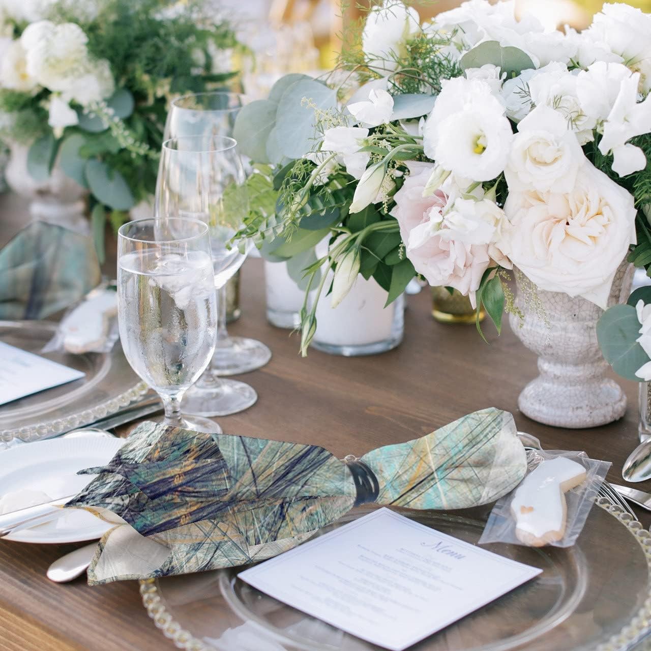 Art Line Retro Shabby Table Napkin Cloth Set Wedding Party Restaurant Supplies Christmas Napkins(8pcs)