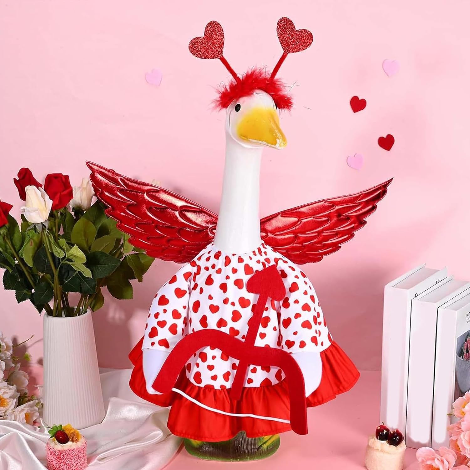 ordinarYone White goose costume including wing headband and skirt for Valentine's Day, theme parties, festivals, role play