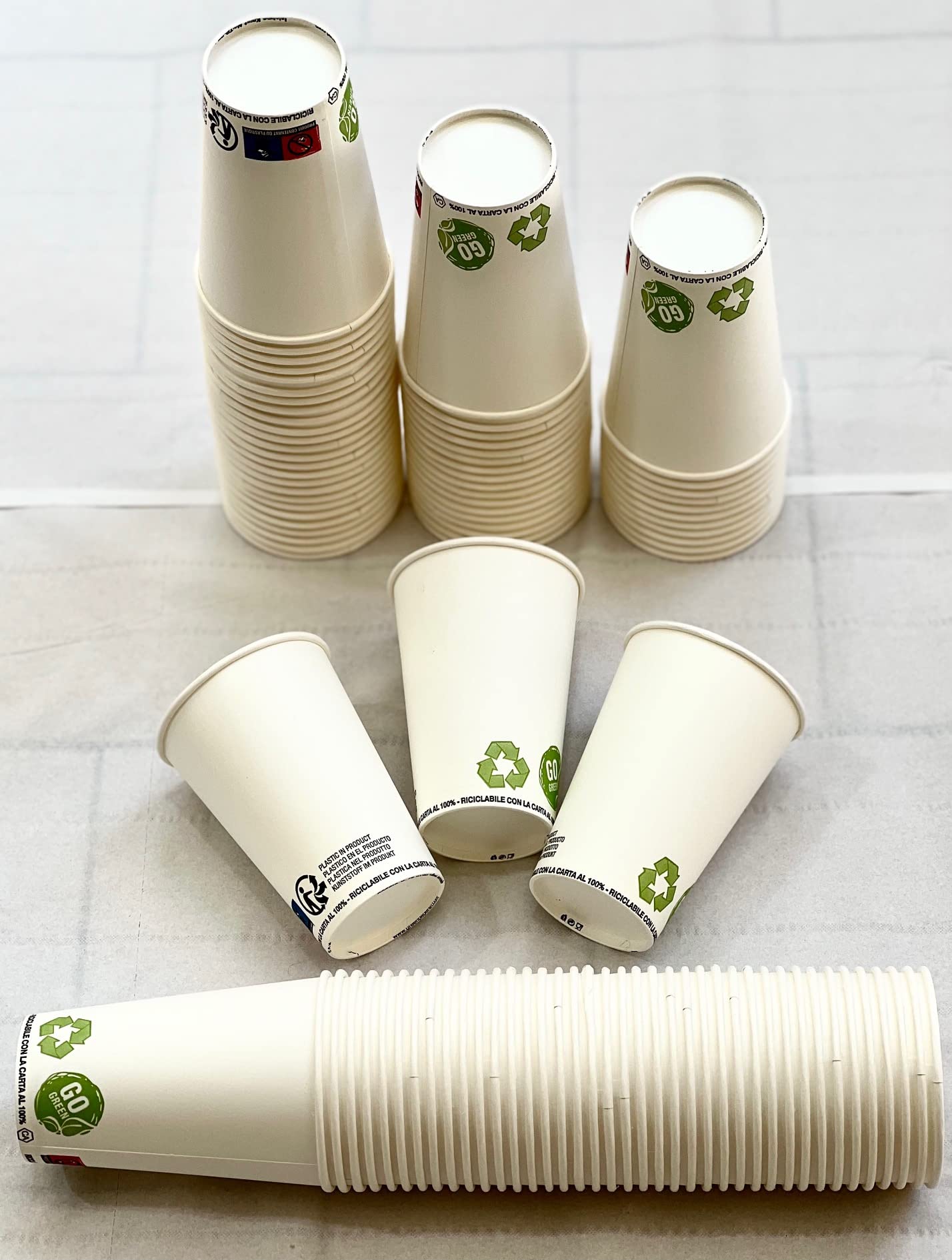 1000 bicchieri usa e getta da 330 ml, in carta di cartone, di alta qualità, per bevande calde e fredde, cocktail, cappuccino e caffe e latte, 12 oz