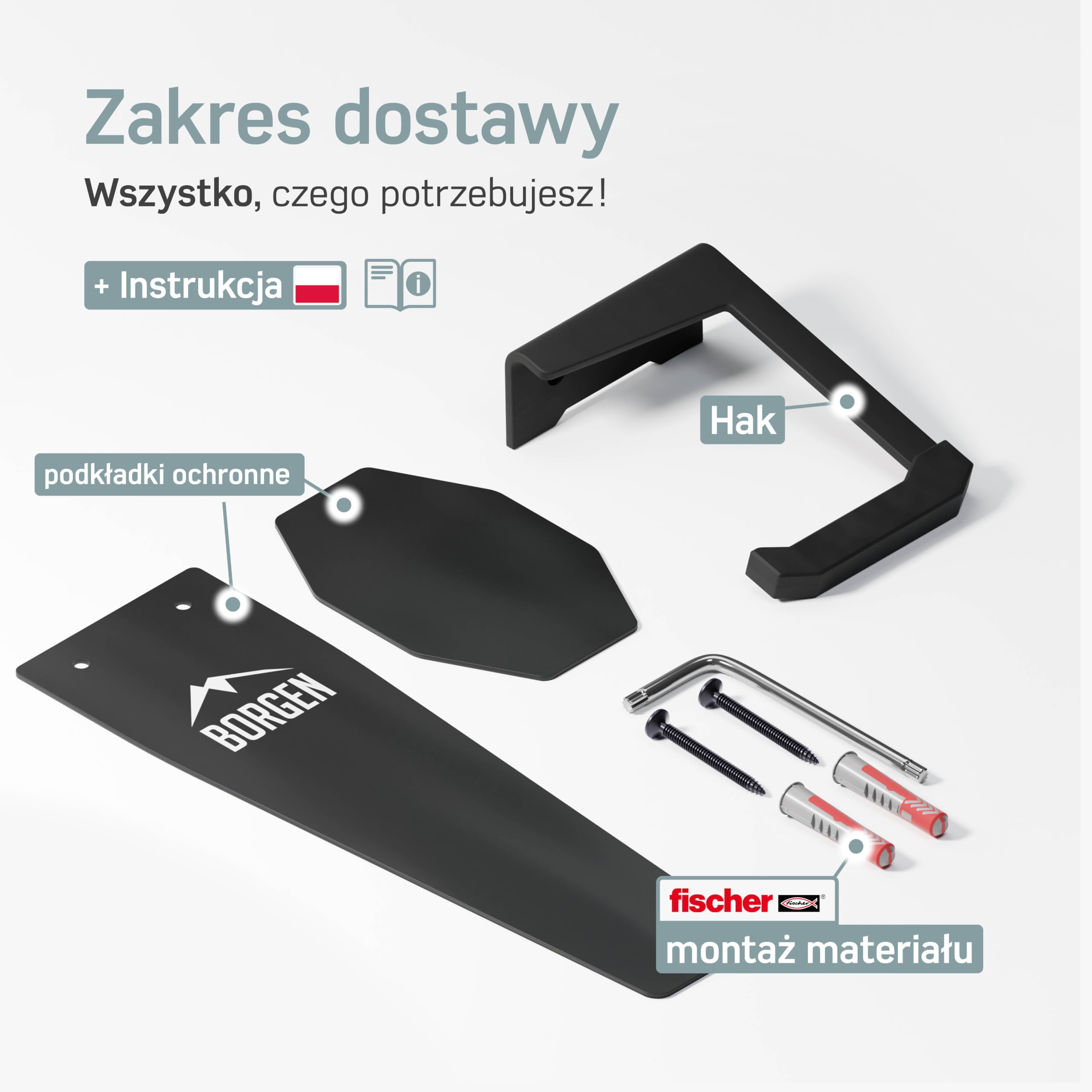 Uchwyt ścienny firmy Borgen do rowerów | pionowy uchwyt ścienny do rowerów elektrycznych/górskich/szosowych czarny mat | do zawieszenia roweru w domu/garażu