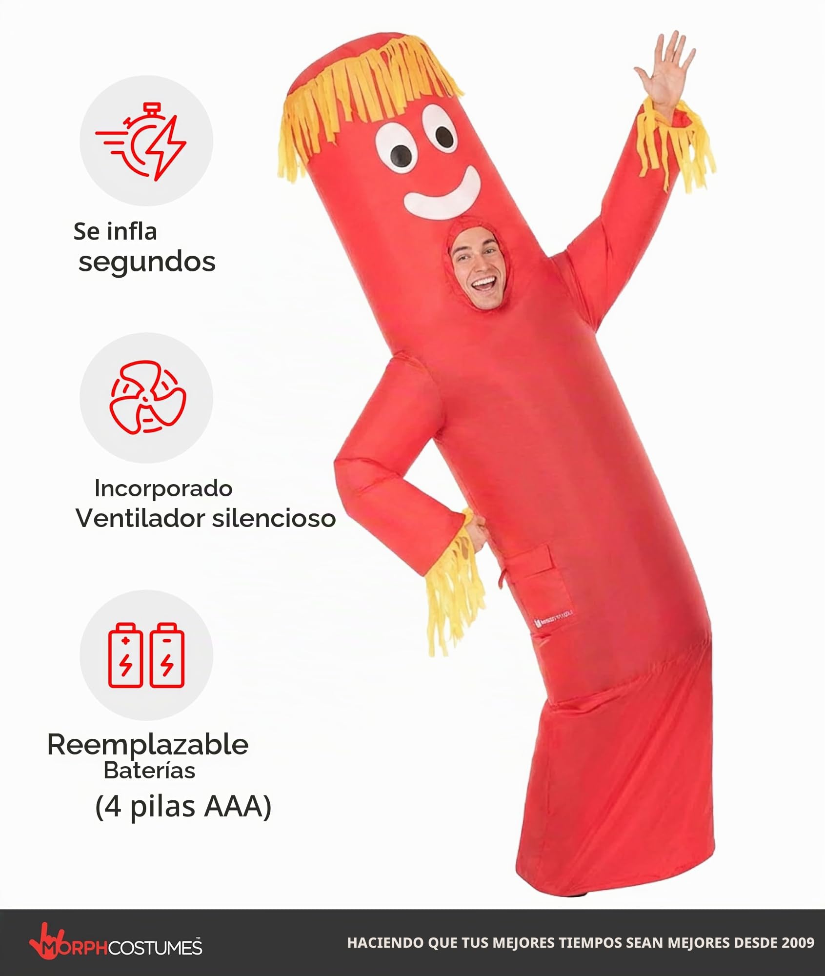 Morph Trajes inflables gran selección Slenderman, muerte, bebé, zorro cazador, megazord para adultos