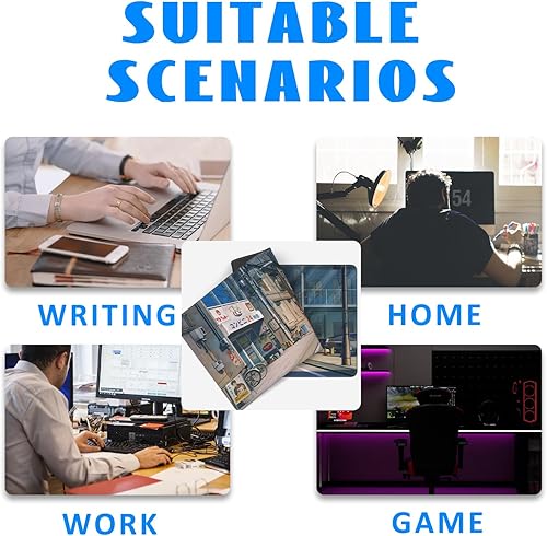 Miniatura 7 de Tapete de escritorio, diseño de anime, diseño de calles de verano, extendido, grande, 35.4 x 15.7 pulgadas, alfombrilla de mouse grande con base