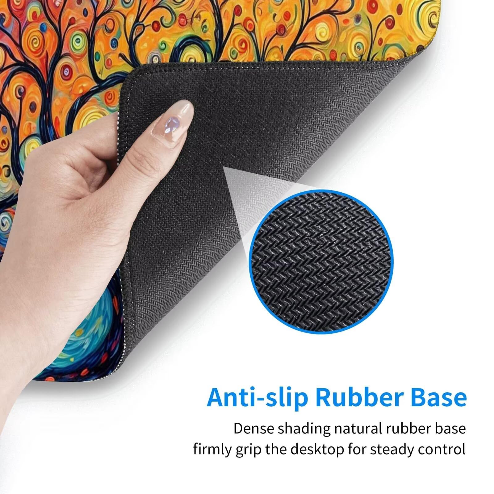 Tapis de Souris XXL 1200x600 mm, Couleur Tapis de Souris Arbre de la Vie Tapis Souris XXL 120 X 60 CM, Étanche sous Main Bureau à Bords Cousus, Mouse Pad avec Surface en Caoutchouc antidérapant U-95