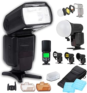 Triopo Speedlight TTL Camera Flash for Canon with Deluxe Flash Modifier Dome Diffuser + Accessory Bundle