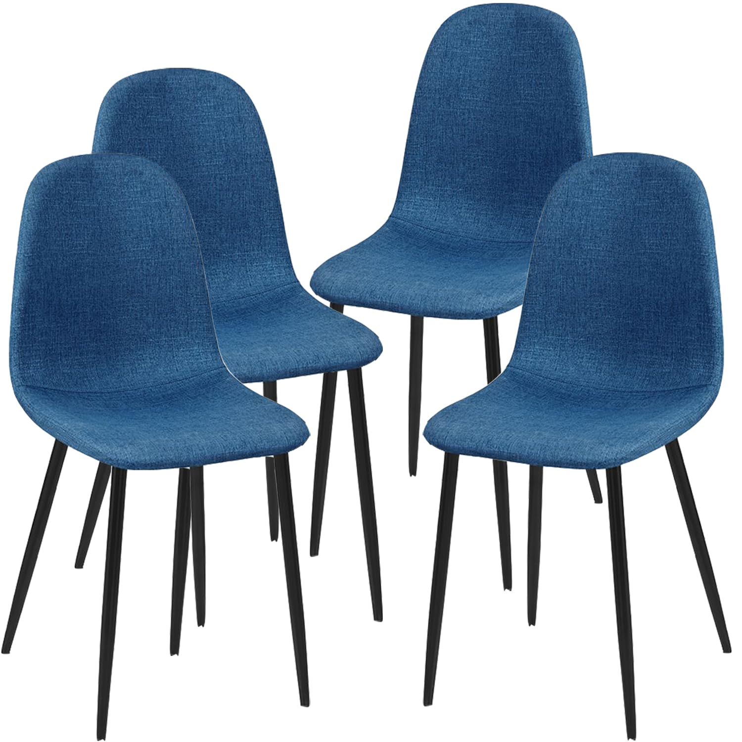 FurnitureR Dining Chairs Set of 4, Upholstered Armless Chairs, Kitchen