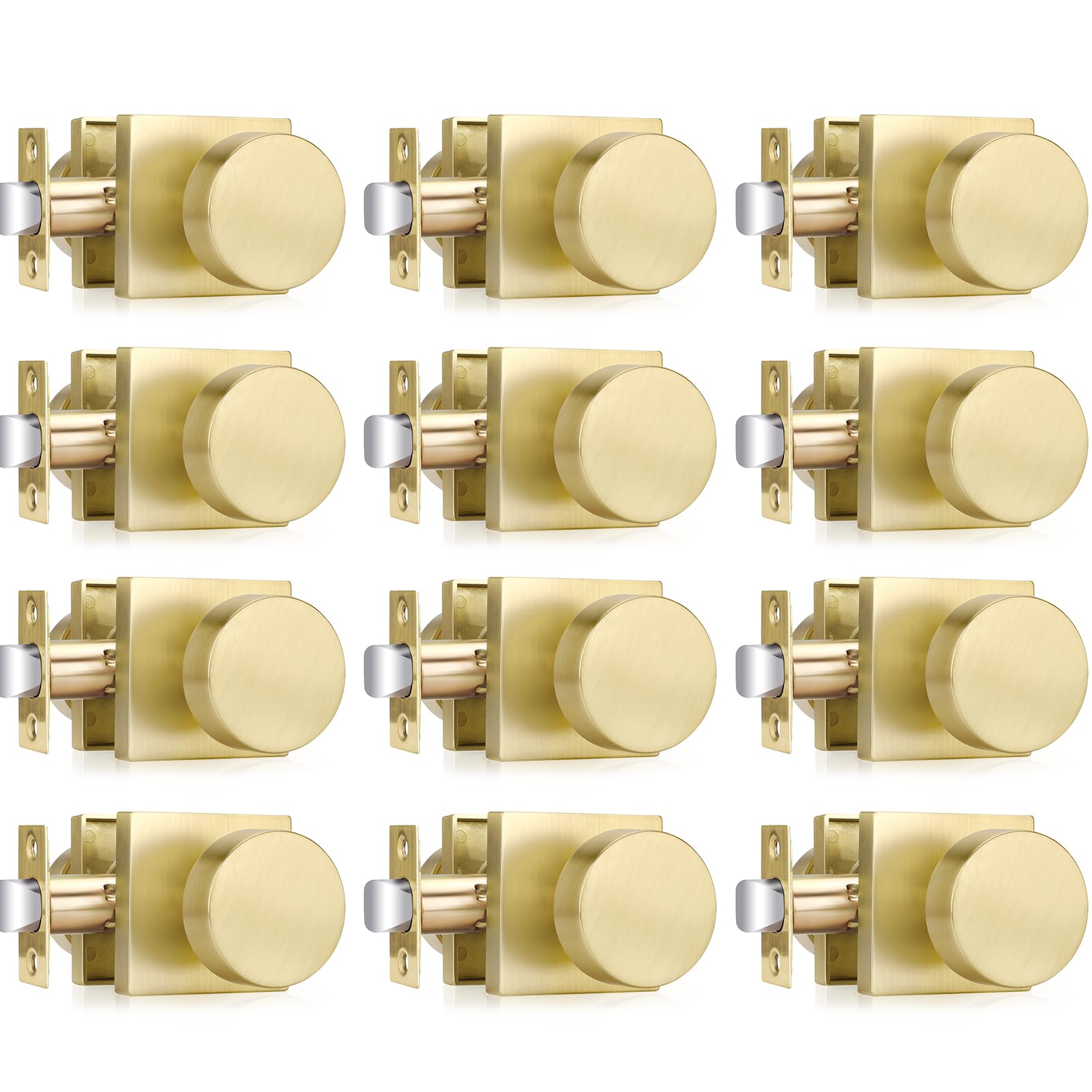 Brushed Gold Door Knobs - 6 Pack Privacy Knobs -22 Brushed Gold Door Knobs - 6 Pack Privacy Knobs -22