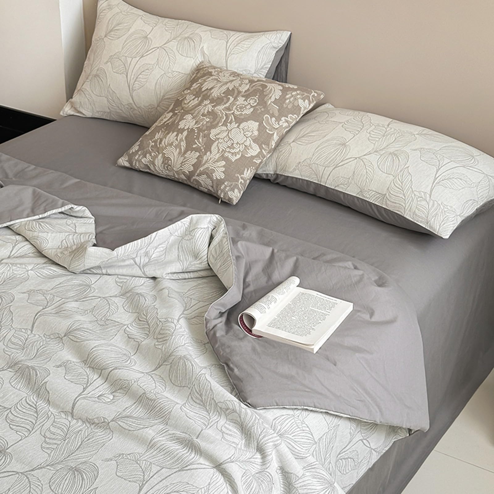Set Copripiumino con Lenzuola, copripiumini e Coperte rinfrescanti per Chi Dorme al Caldo - Trapunta Leggera in Puro Cotone Lavabile in Lavatrice e climatizzata