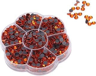 Hotfix Strass, vidro DIY decorativo elegante material de unhas leve e portátil para capas de celular para roupas (JM201 laranja vermelho)