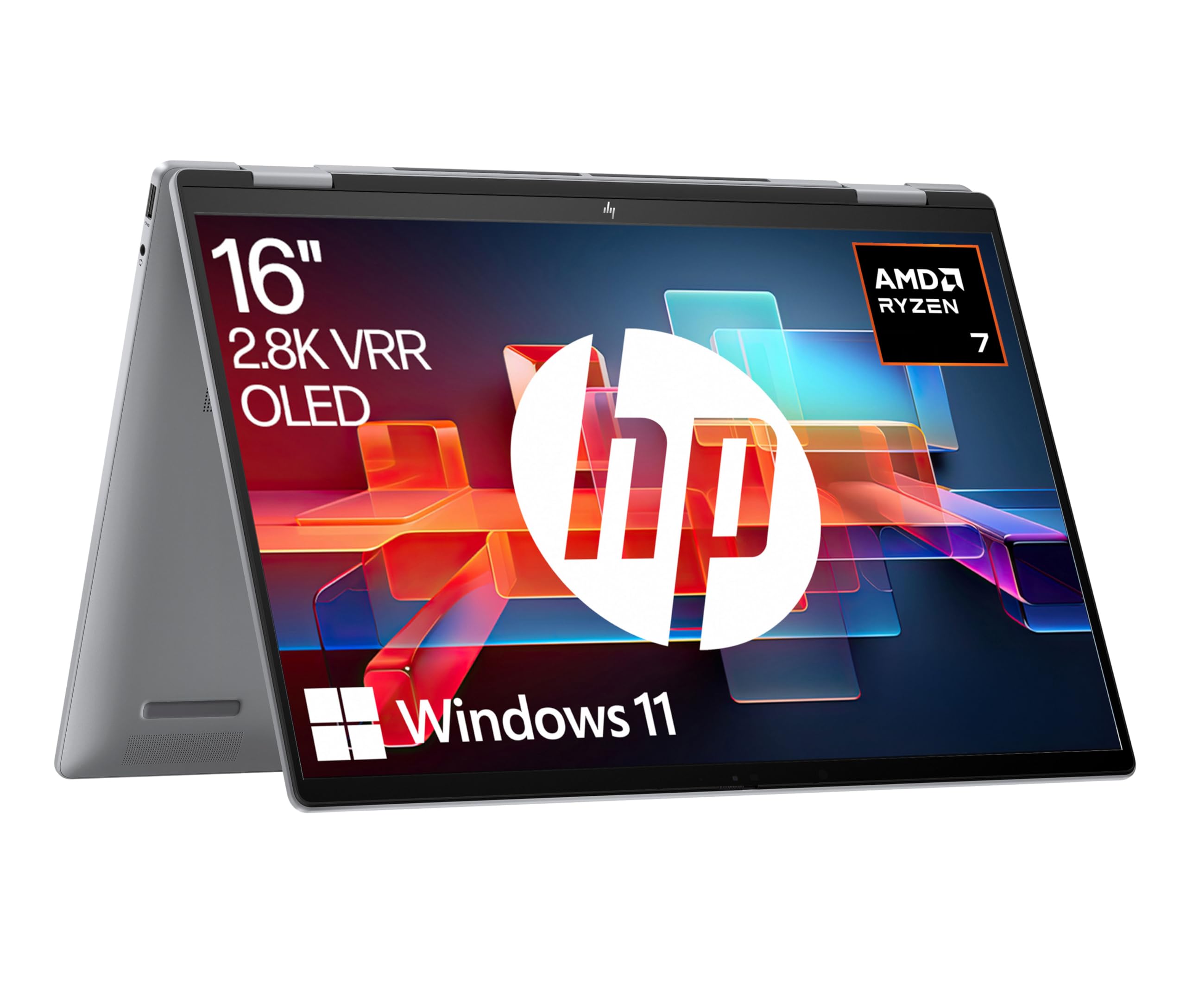 HP Envy x360 2-in1 Convertible Laptop | AMD Ryzen 7 8840HS mit integrierter KI | 16” OLED Touchscreen | 16GB RAM | 1TB SSD | AMD Radeon-Grafikeinheit | Windows 11 Home | QWERTZ Copilot Key | Silber