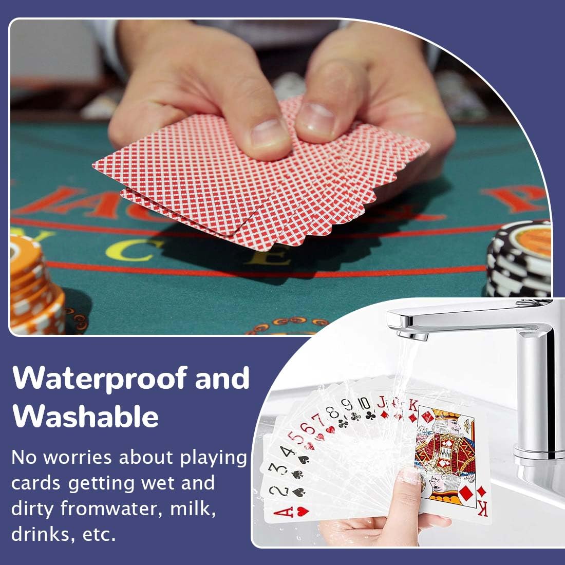 2 mazzi di Carte da Gioco, Carte da Gioco di plastica
