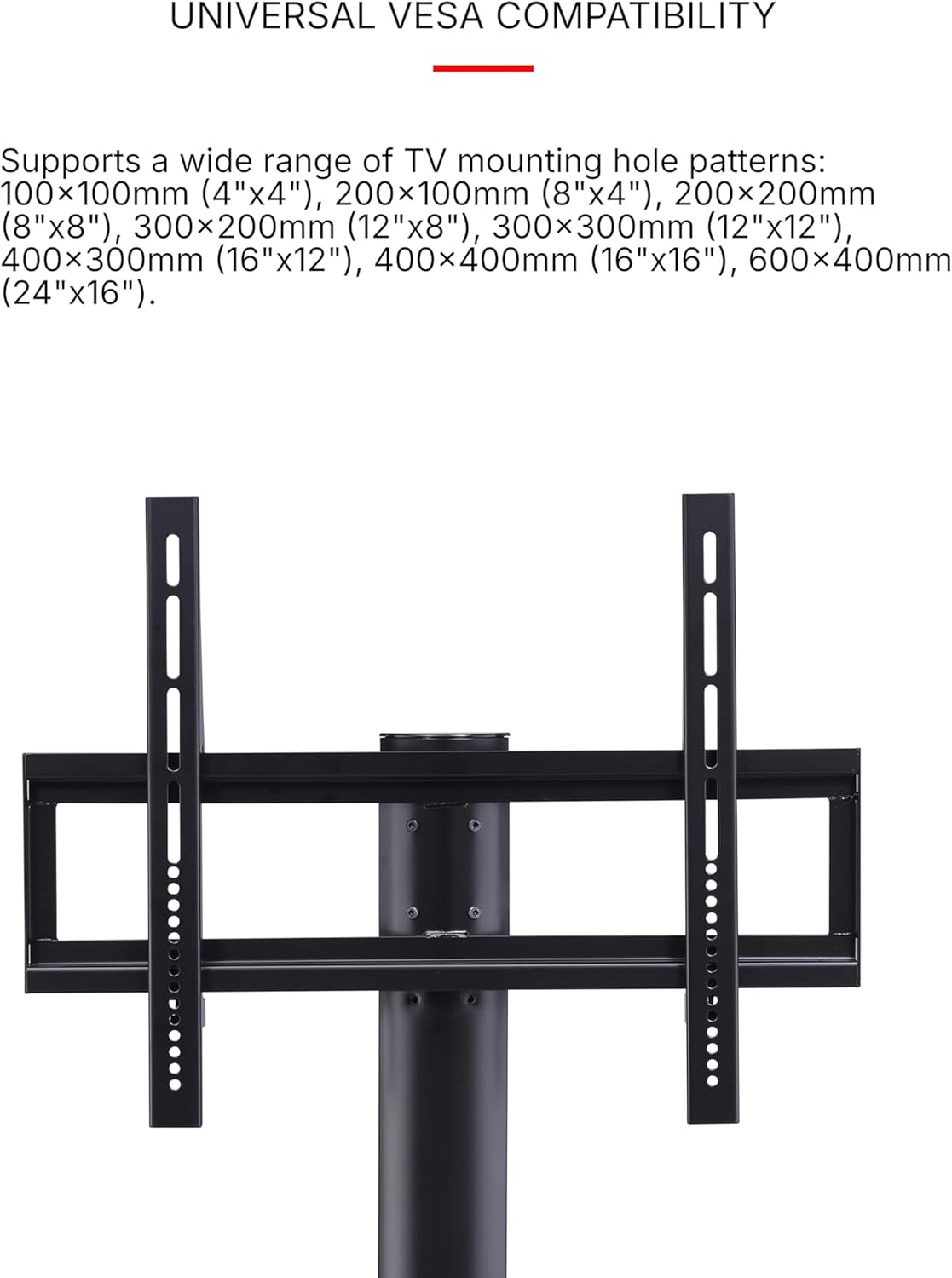 Proman Porducts ST17178 Venus TV Stand for Television up to 75", Adjustable Height and Shelved, Black