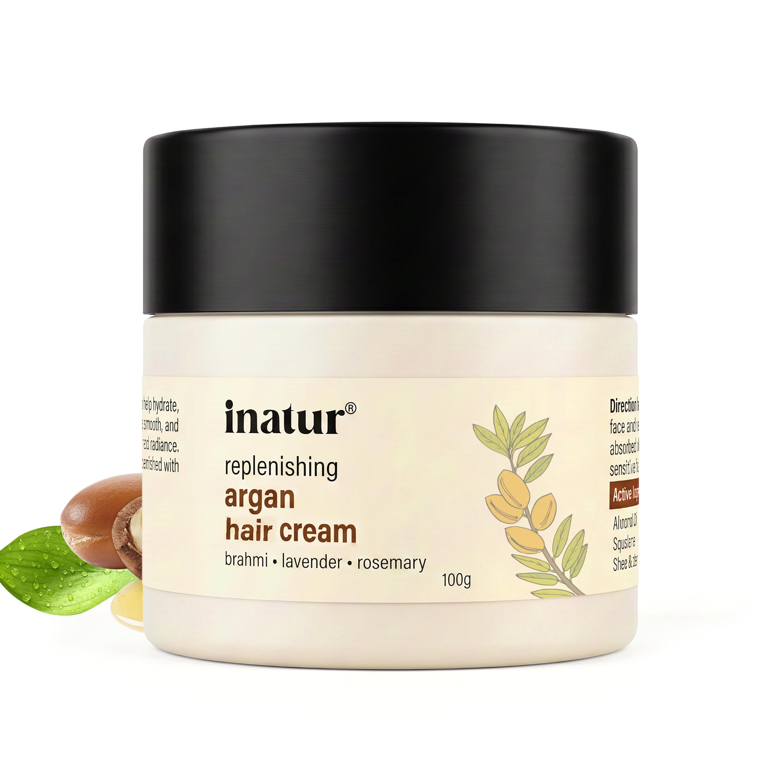 inatur Argan Oil Hair Cream for Frizz Control | Natural & Vegan Styling Cream for Men & Women | Smoothens, Nourishes & Tames Dry Hair | Daily Use | 100g-image-42