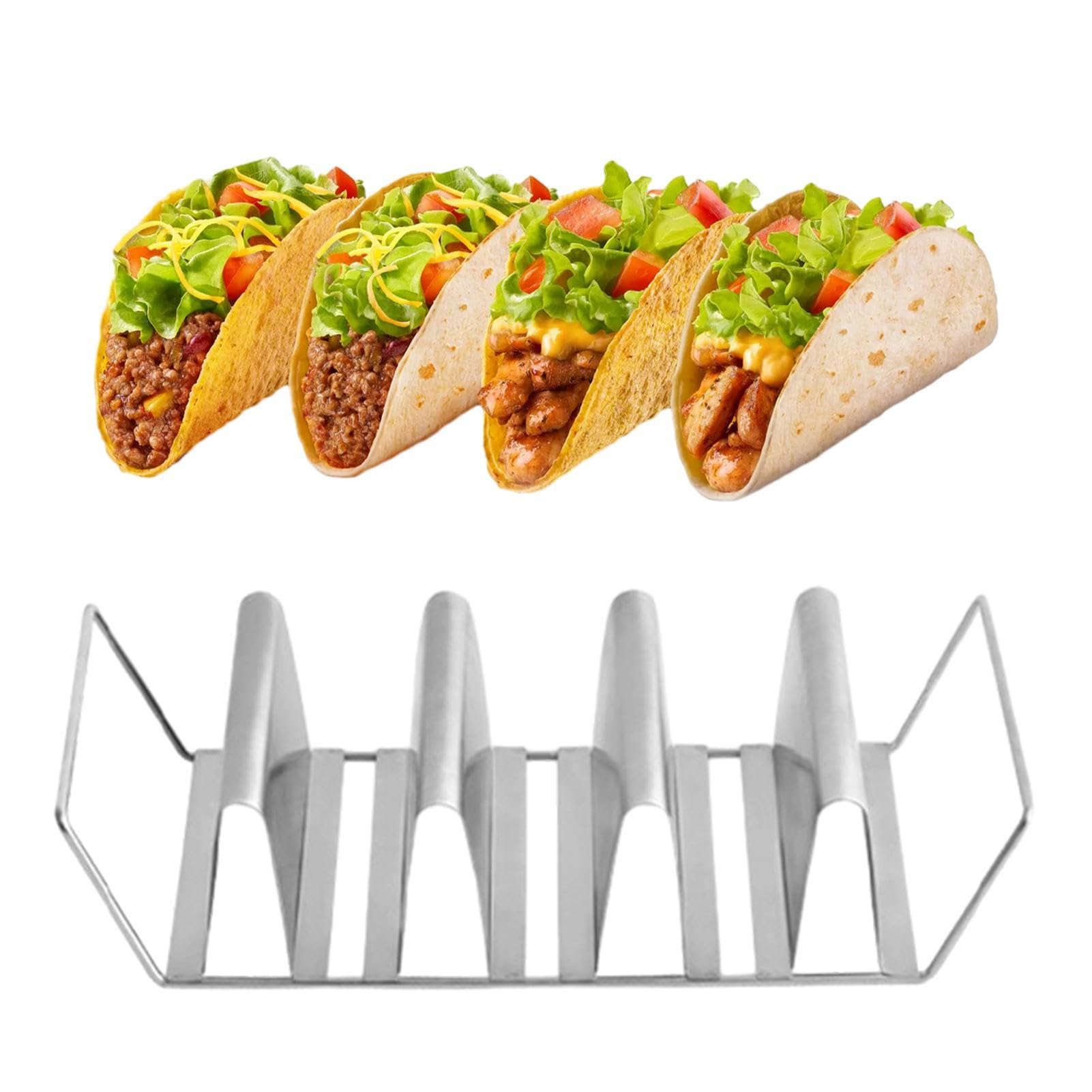 Support ondulé en acier inoxydable pour taco avec présentoir à pizza stable