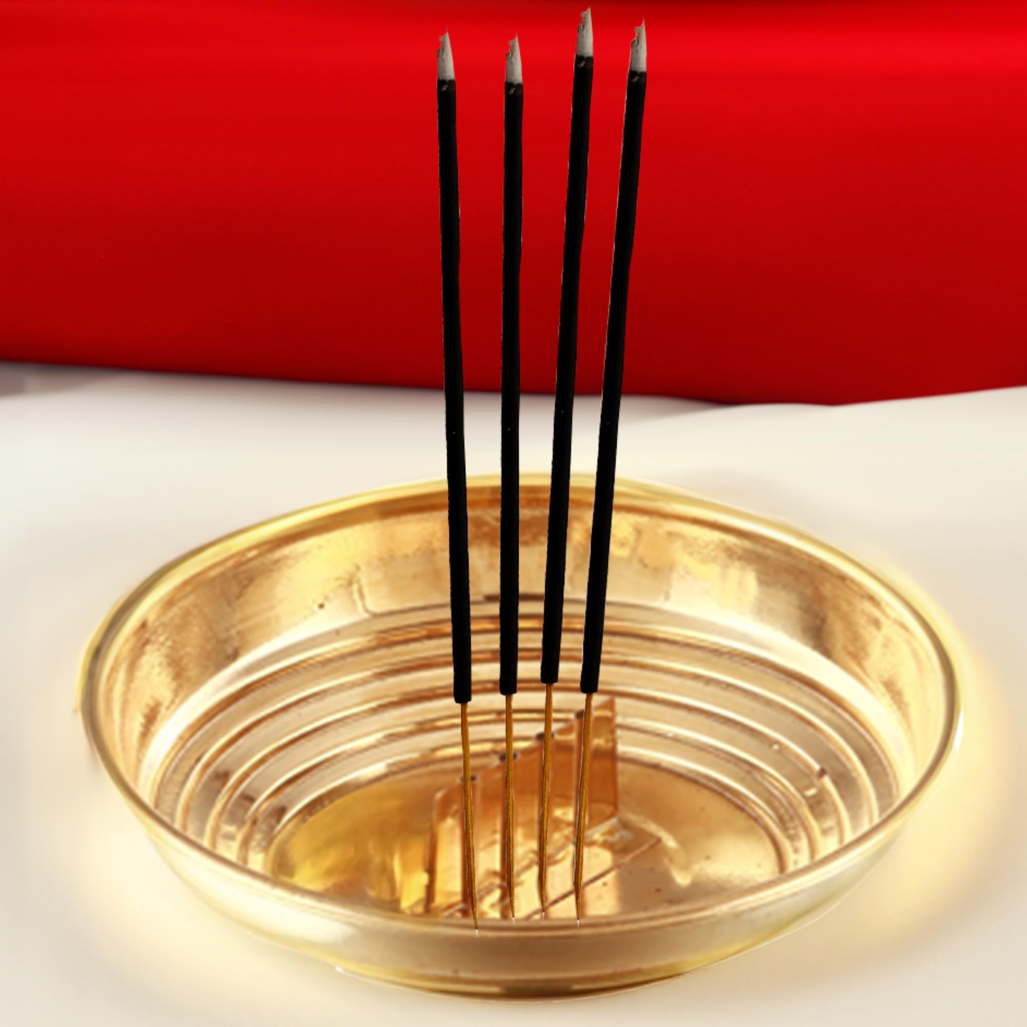 Sacch Brass| Agarbatti Stand with Ash Tray Catcher,Incense Stick Holder for Pooja Room and Office Space, 35gms,10.2cms.