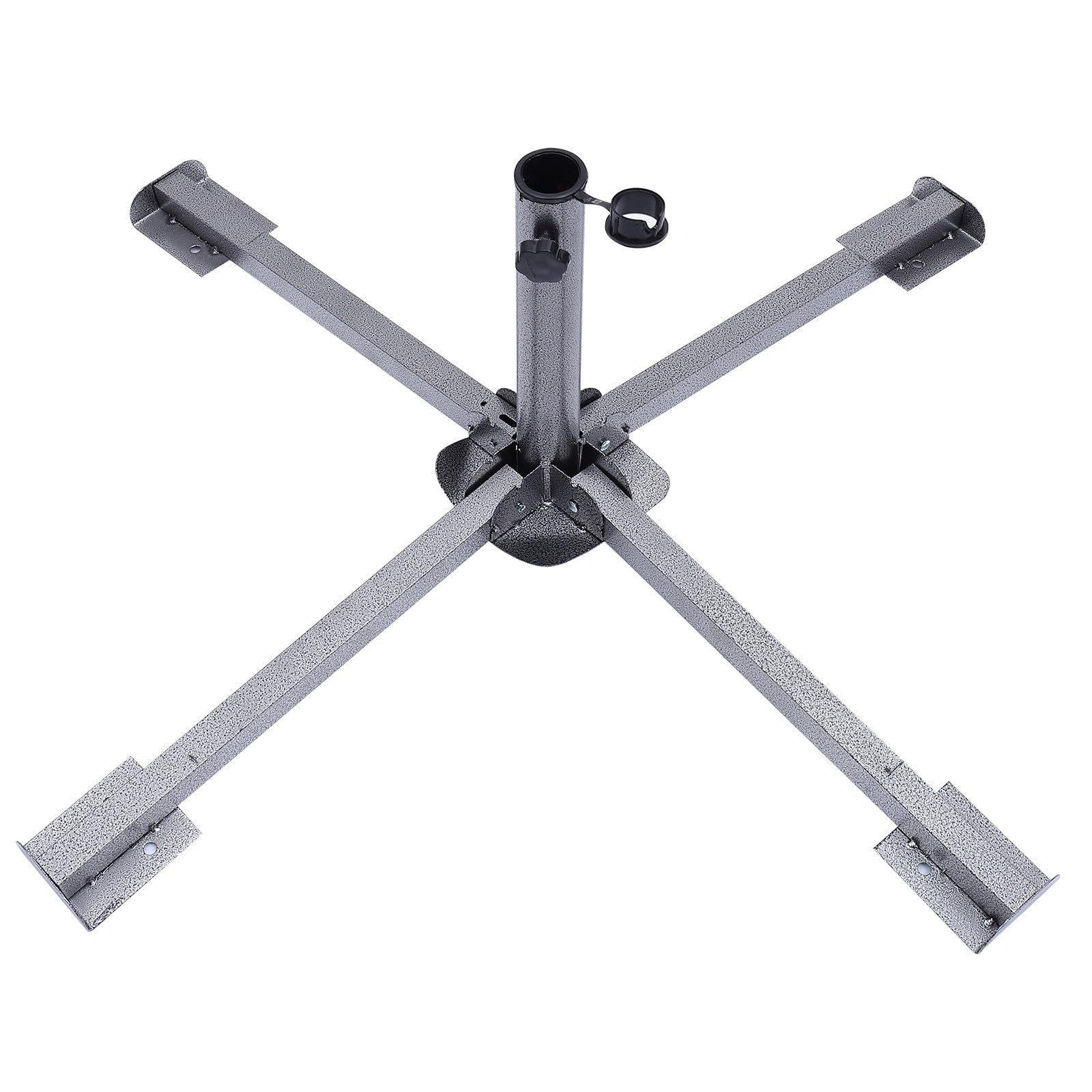 Hemobllo Pied de Parasol Pliant en Fer Robuste pour Parasol D'extérieur, Base Pare-Soleil Croisée Pratique et Légère, Vacances la Plage