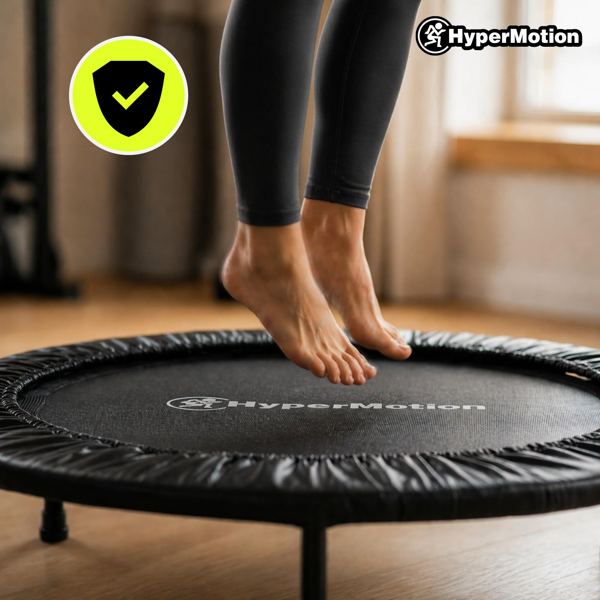 HyperMotion Trampolina Fitness do Ćwiczeń Domowych 91 cm Mini Trampolina Treningowa Cardio do Domu Składana Stabilna Trampolina dla Dorosłych i Młodzieży HYP96