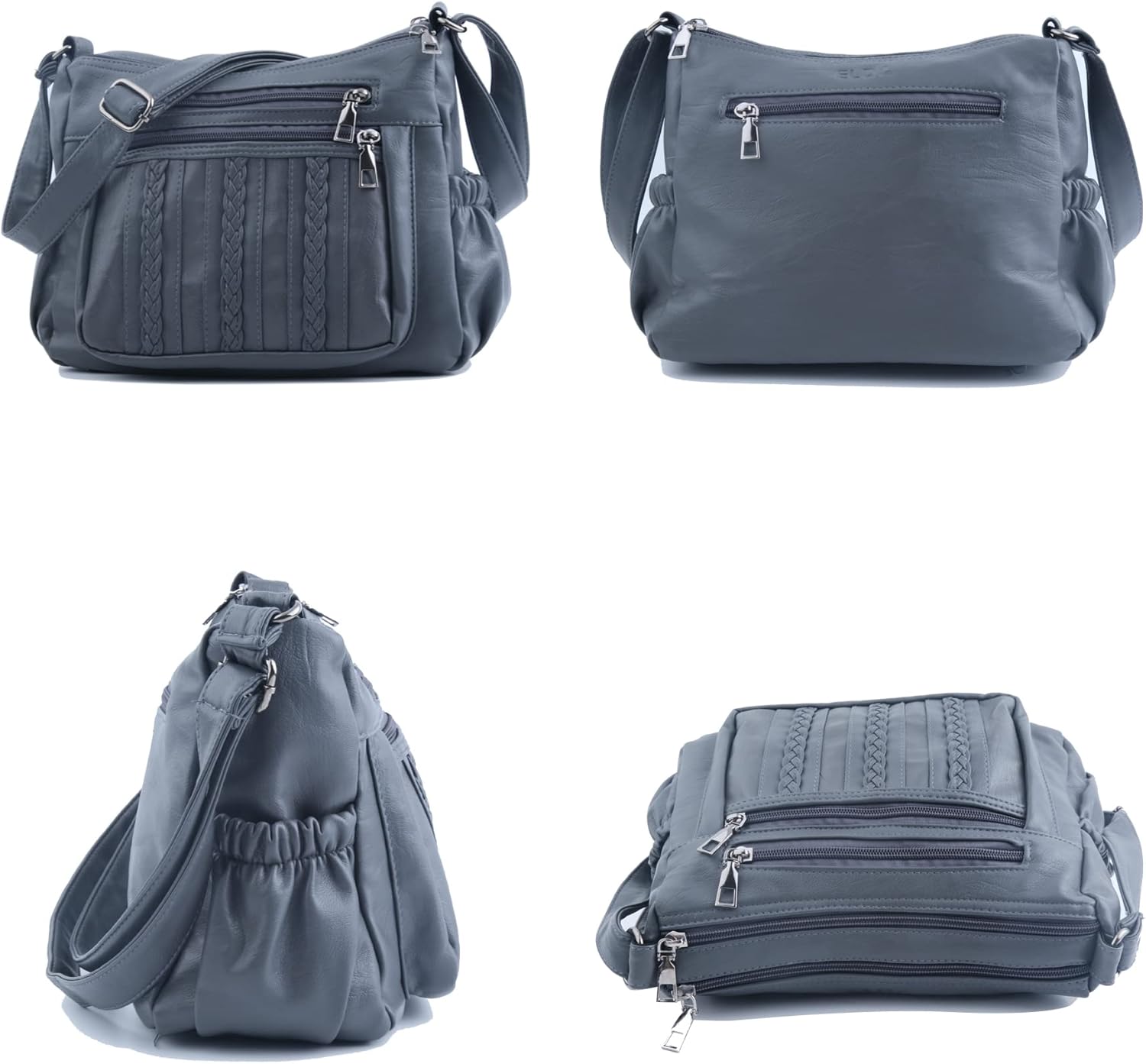 ELDA Purses for Women Pocketbooks Soft PU Leather Ladies Crossbody Purse Multi Pocket Shoulder Bag - Image 2