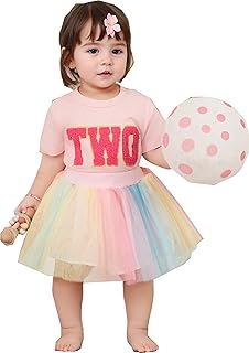 Toddler Girl Birthday Outfit Two Three Four Five Six Birthday Shirt+Tutu Tulle Skirt Little Girl Birthday Clothes - Buy now