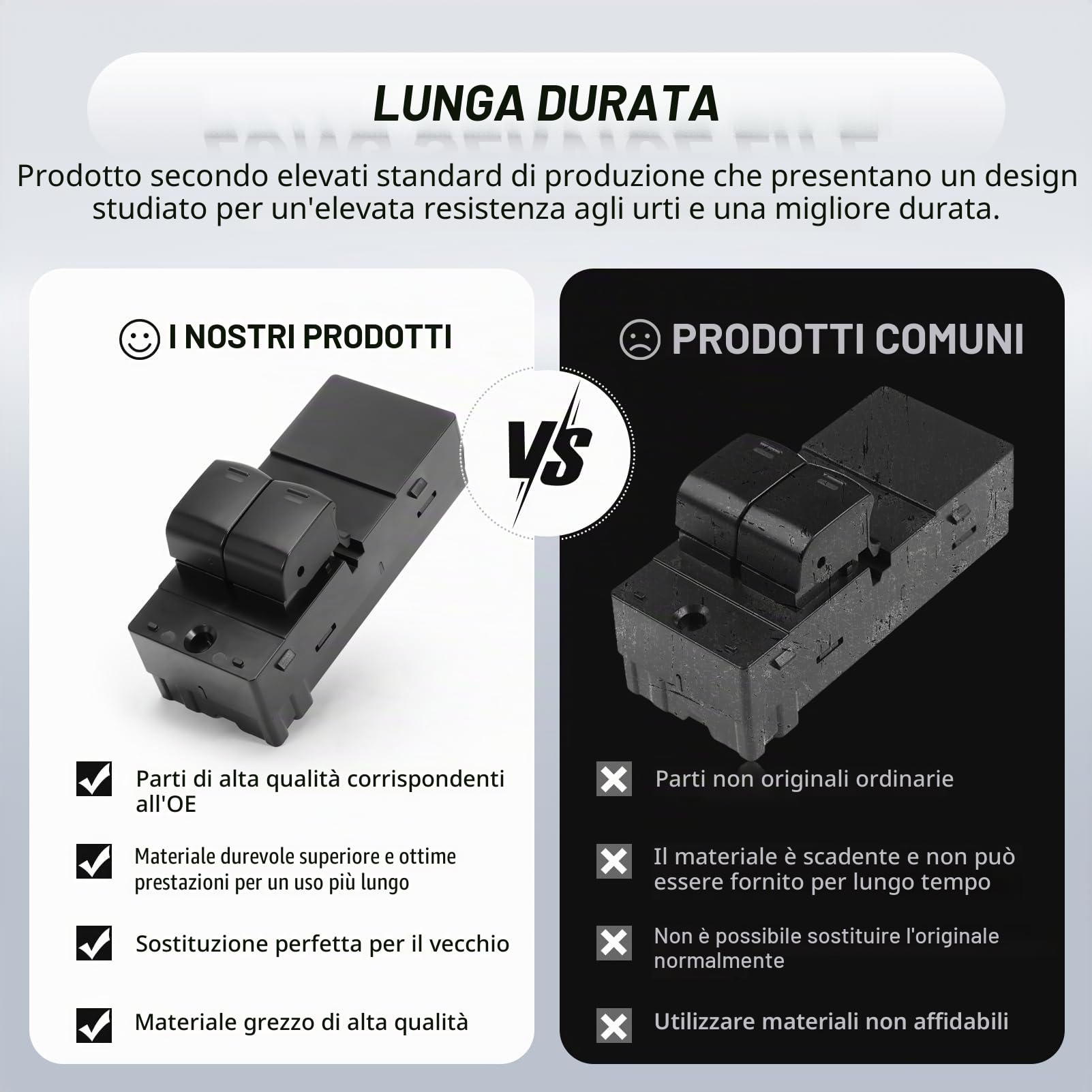 Interruttore alzacristallo elettrico per Micra III K12 2003-2010 25401-AX600 25401AX600 25401-AX600 Pulsante di controllo dell'alzacristallo elettrico