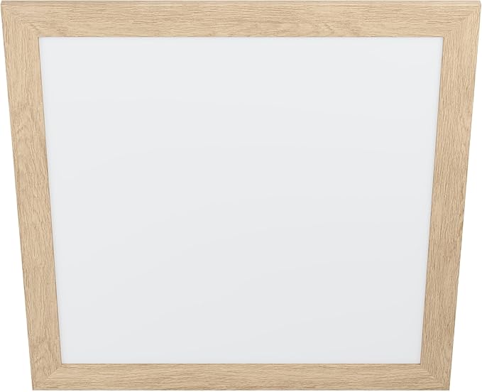 Eglo EGLO Plafondlamp Piglionasso met houten deco frame, LED-paneel van hout in lichtbruin, lamp plafond voor keuken, kantoor of hal, neutraal wit, L x B 64,5 cm