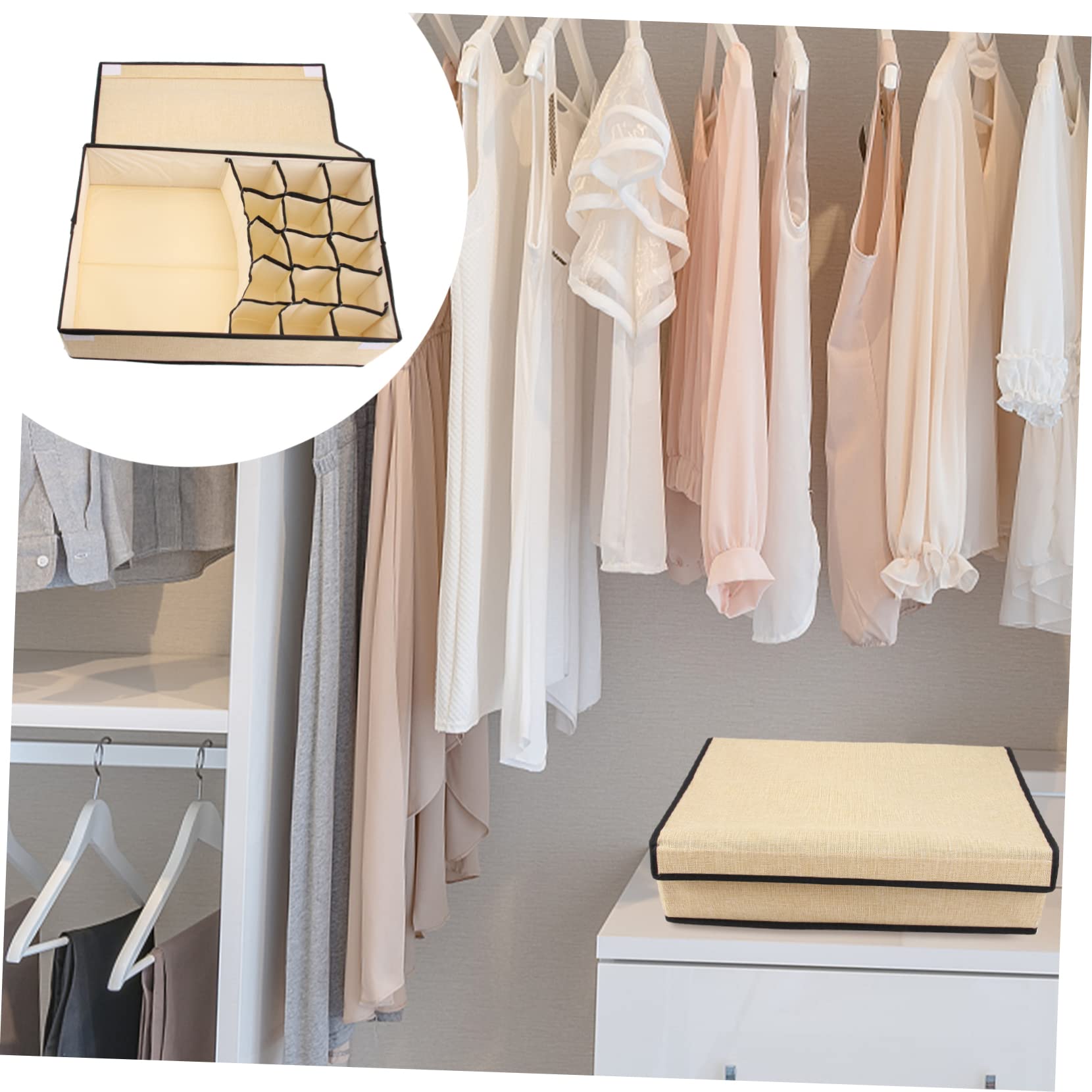 Organizador de Cajones para Ropa Interior con Tapa, 16 Compartimentos