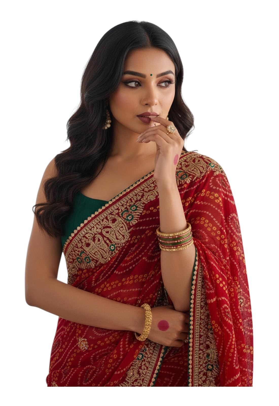 yashika Women's Georgette Floral Zari Embroidered Saree | Women Sari-picture-25