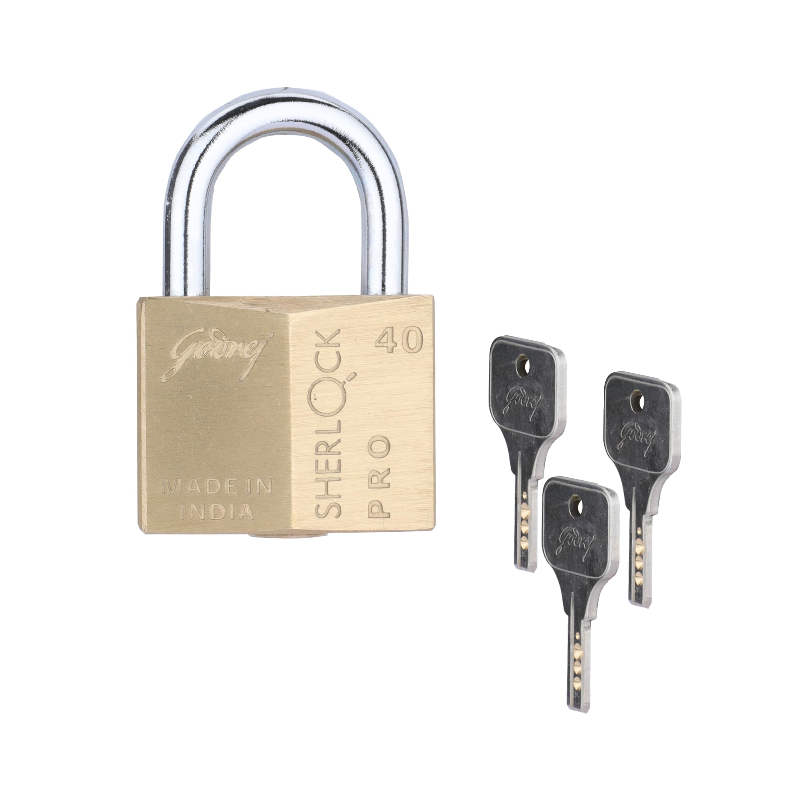 Godrej Locks | Sherlock Pro (70mm) Padlock | with 3 Keys | Premium Solid Brass Lock | Self-Locking Shackle | Double Locking | Rust-Resistant | Suitable for Doors | 1 Years Warranty — Amazon image 8