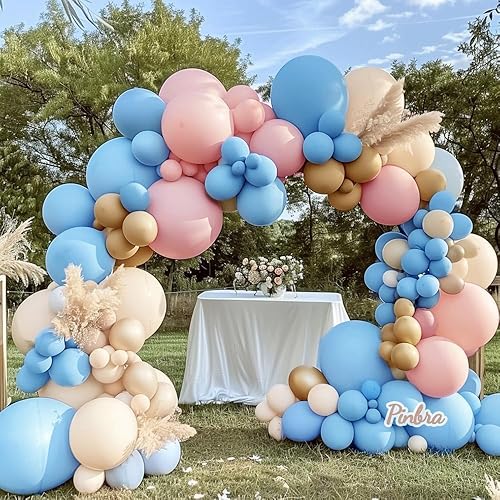Miniatura 6 de Kit de arco de globos color marrón crema con doble relleno, globos de látex marfil para baby shower, revelación de género, cumpleaños, decoraciones